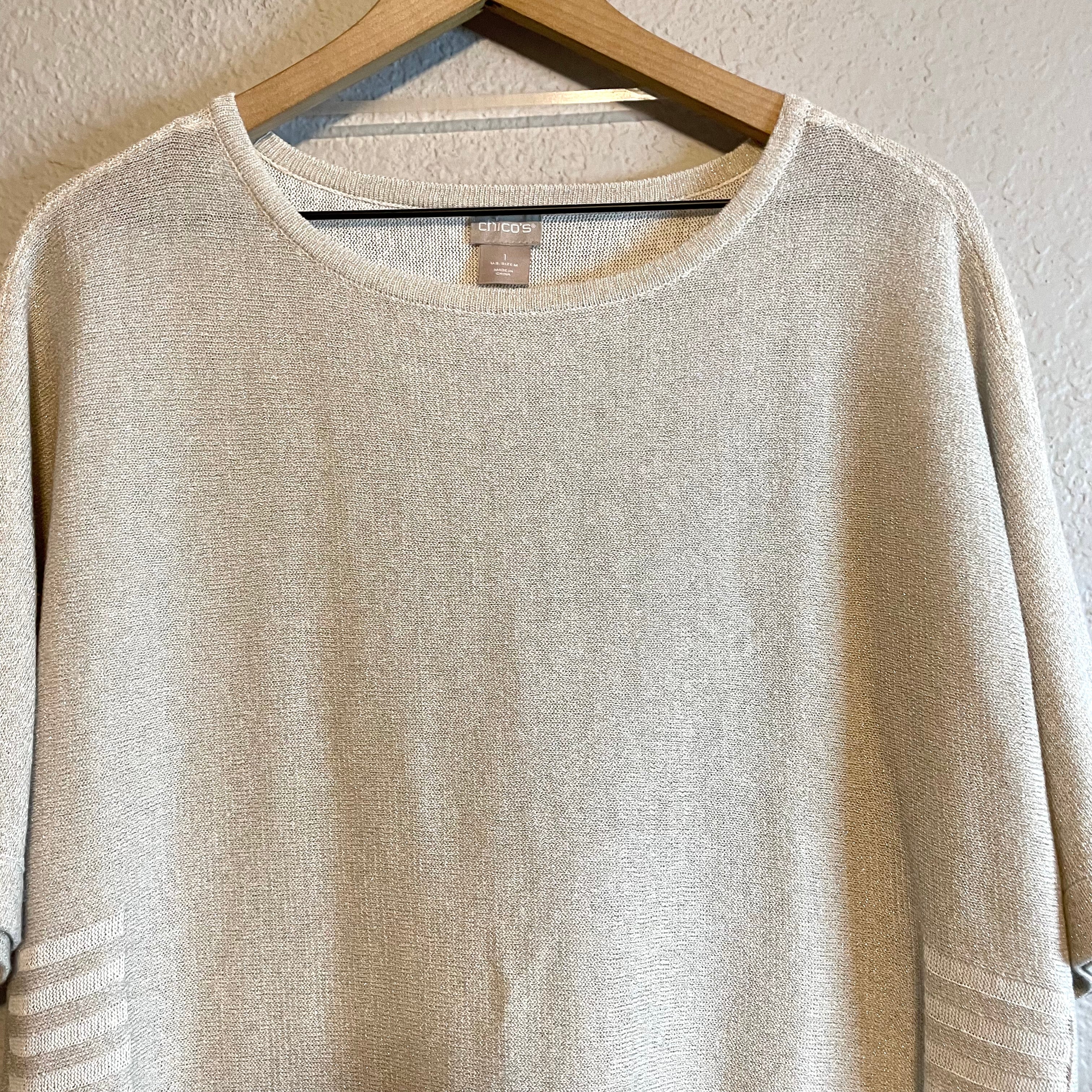 Metallic Knit Sweater Blouse