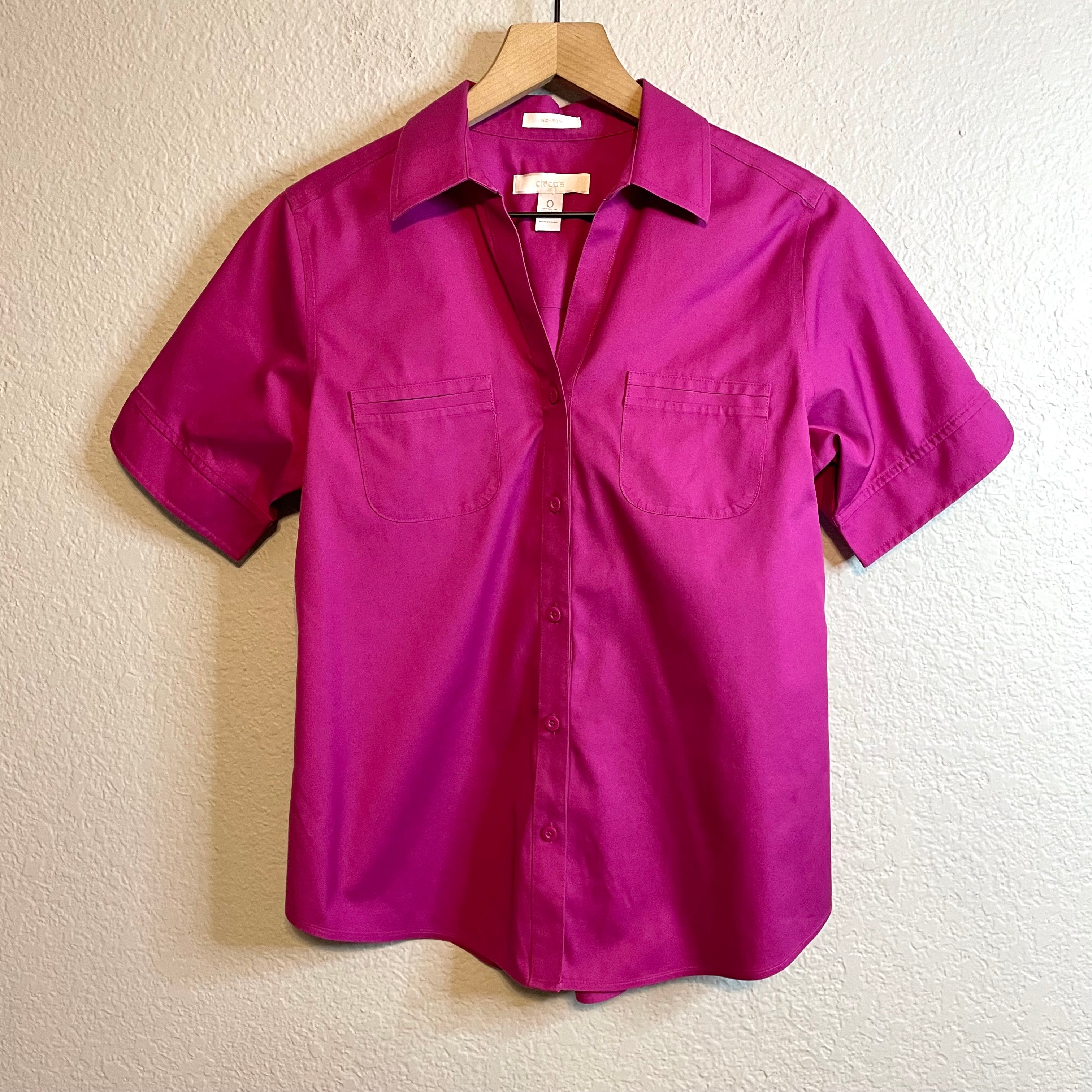 Short Sleeve Button Up Blouse