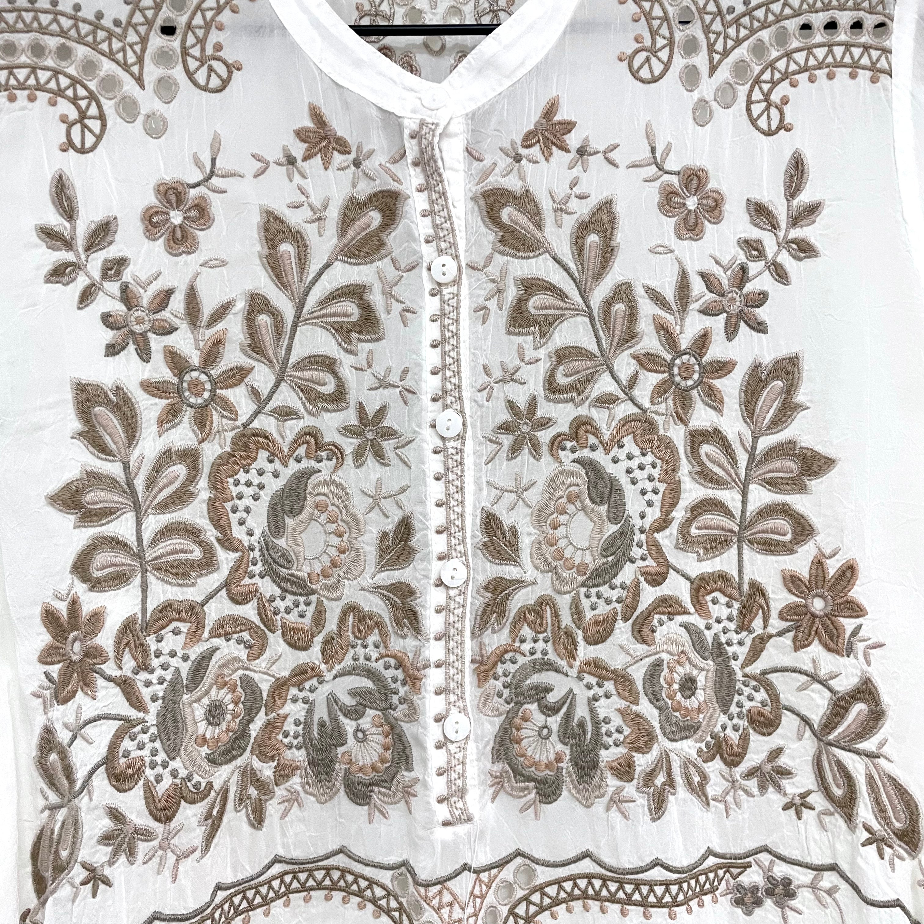 Eyelet Floral Embroidered Top