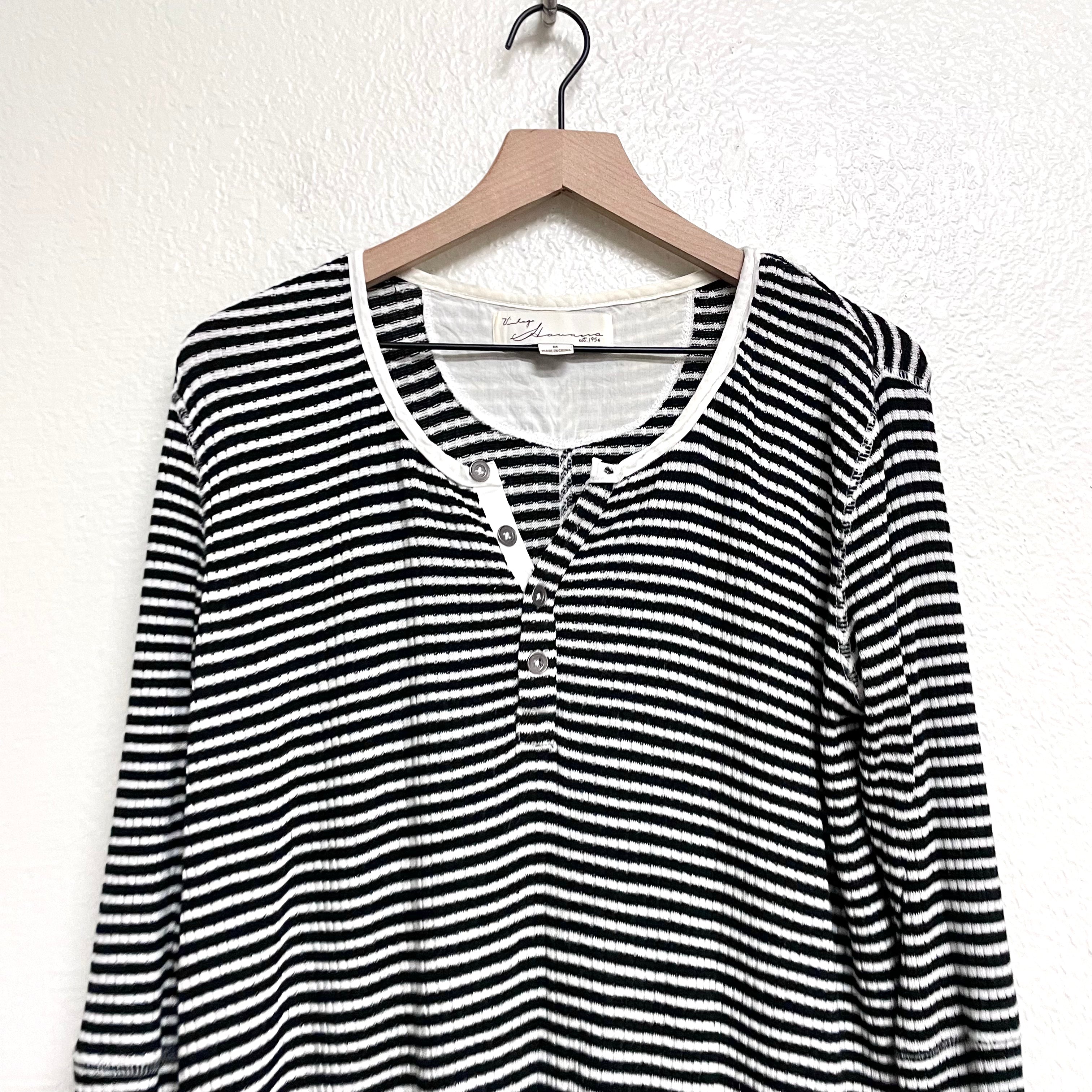 Striped Knit Henley