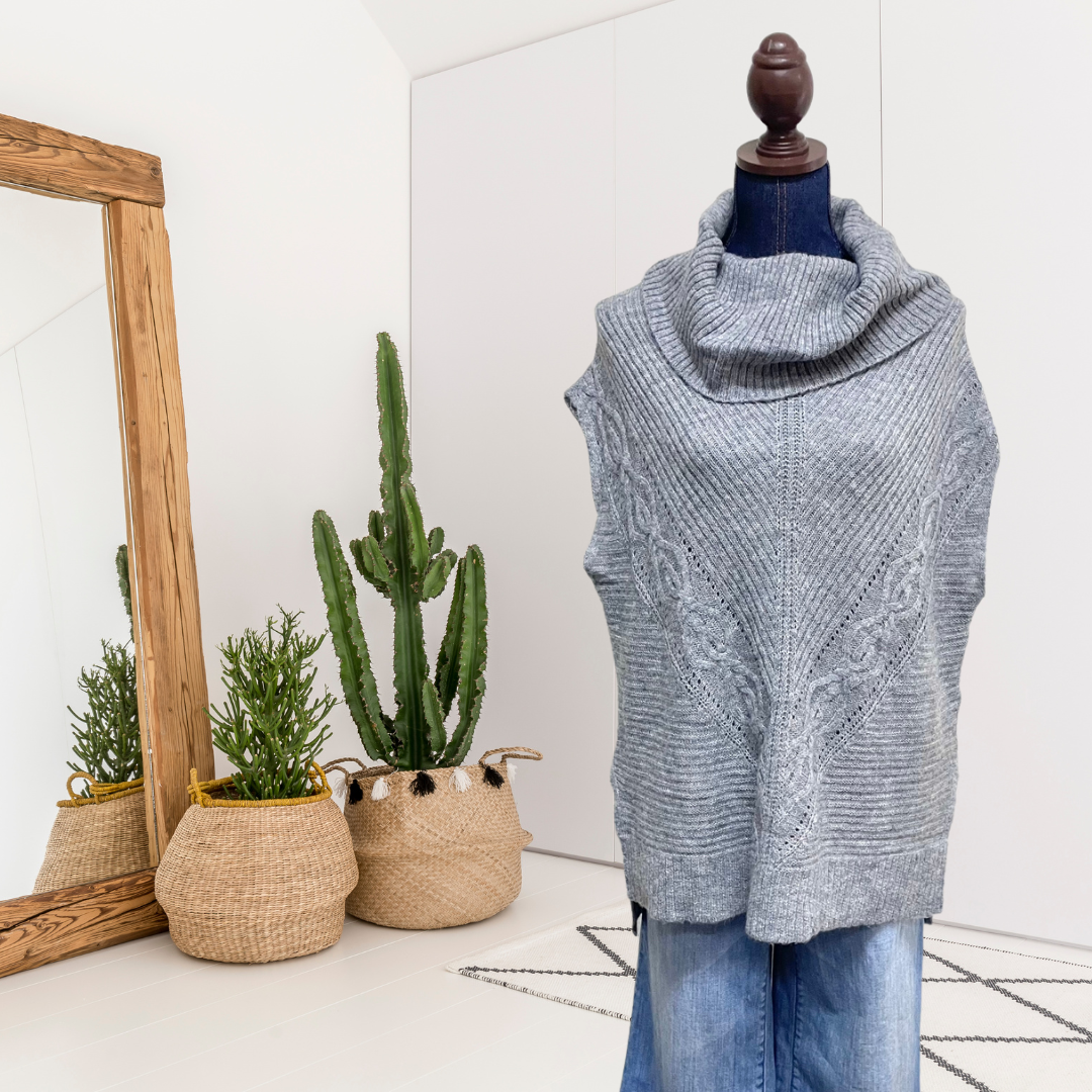 Sleeveless Cowl Neck Sweater