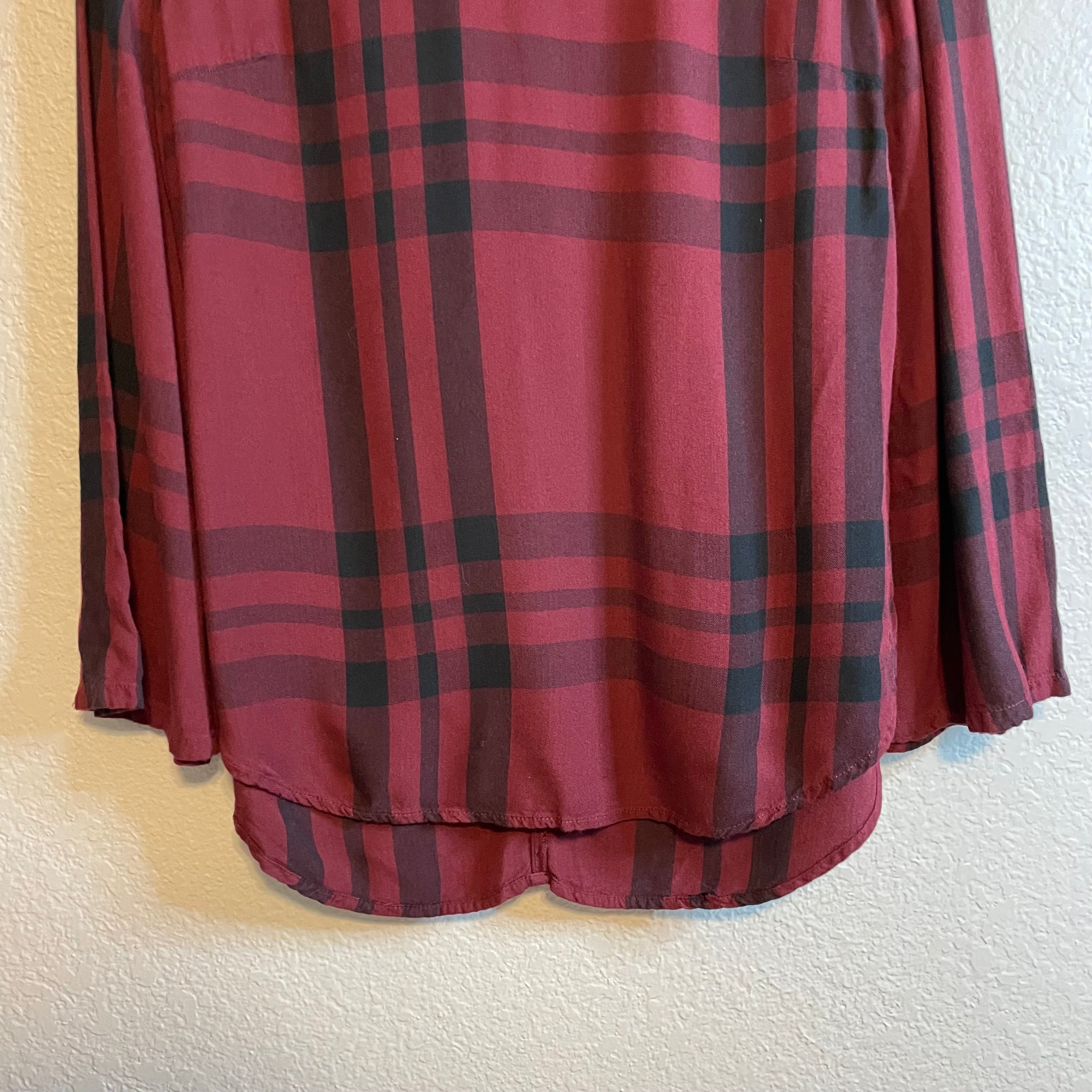 Plaid Flare Sleeve Top