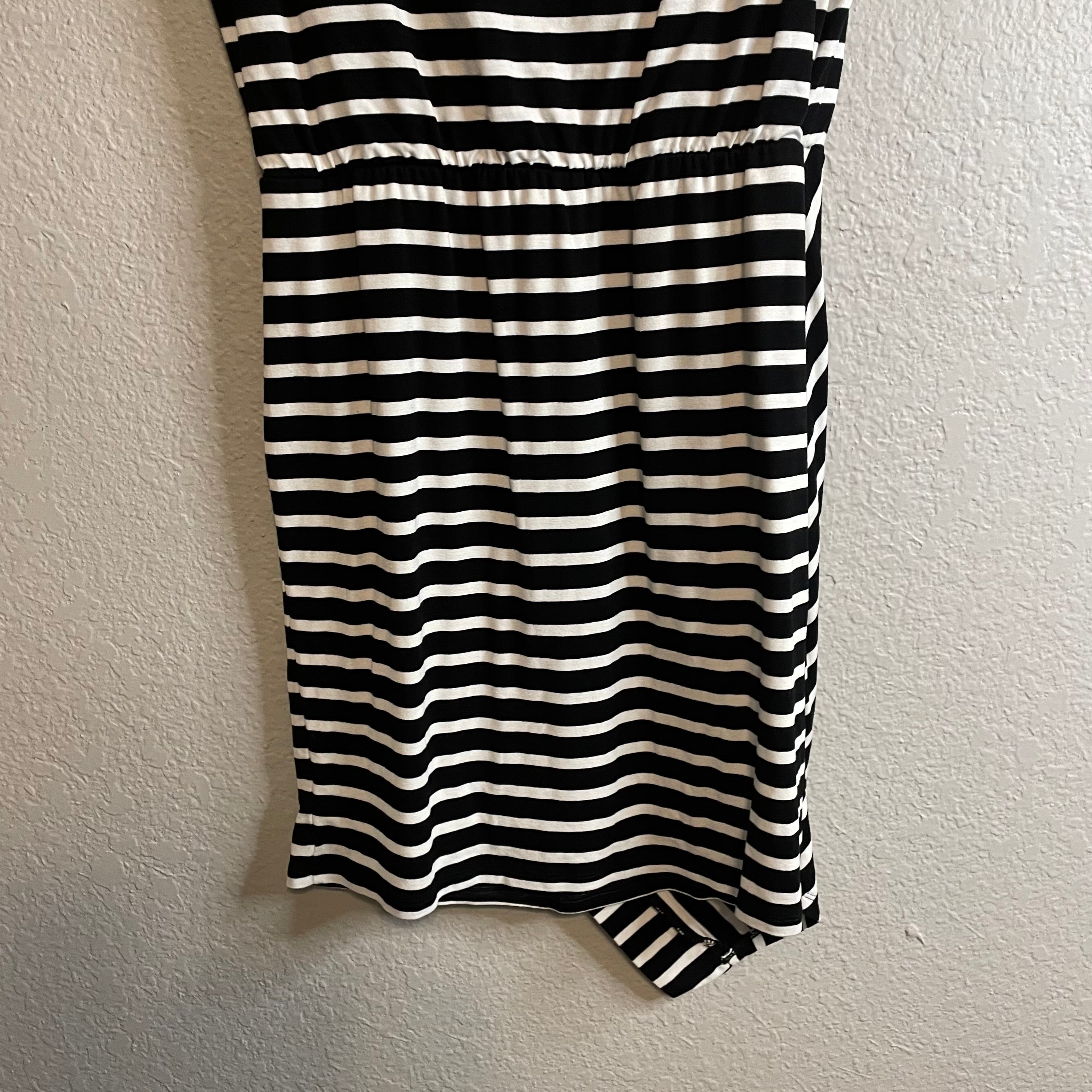 Drop Sleeve Stretch Striped Dress