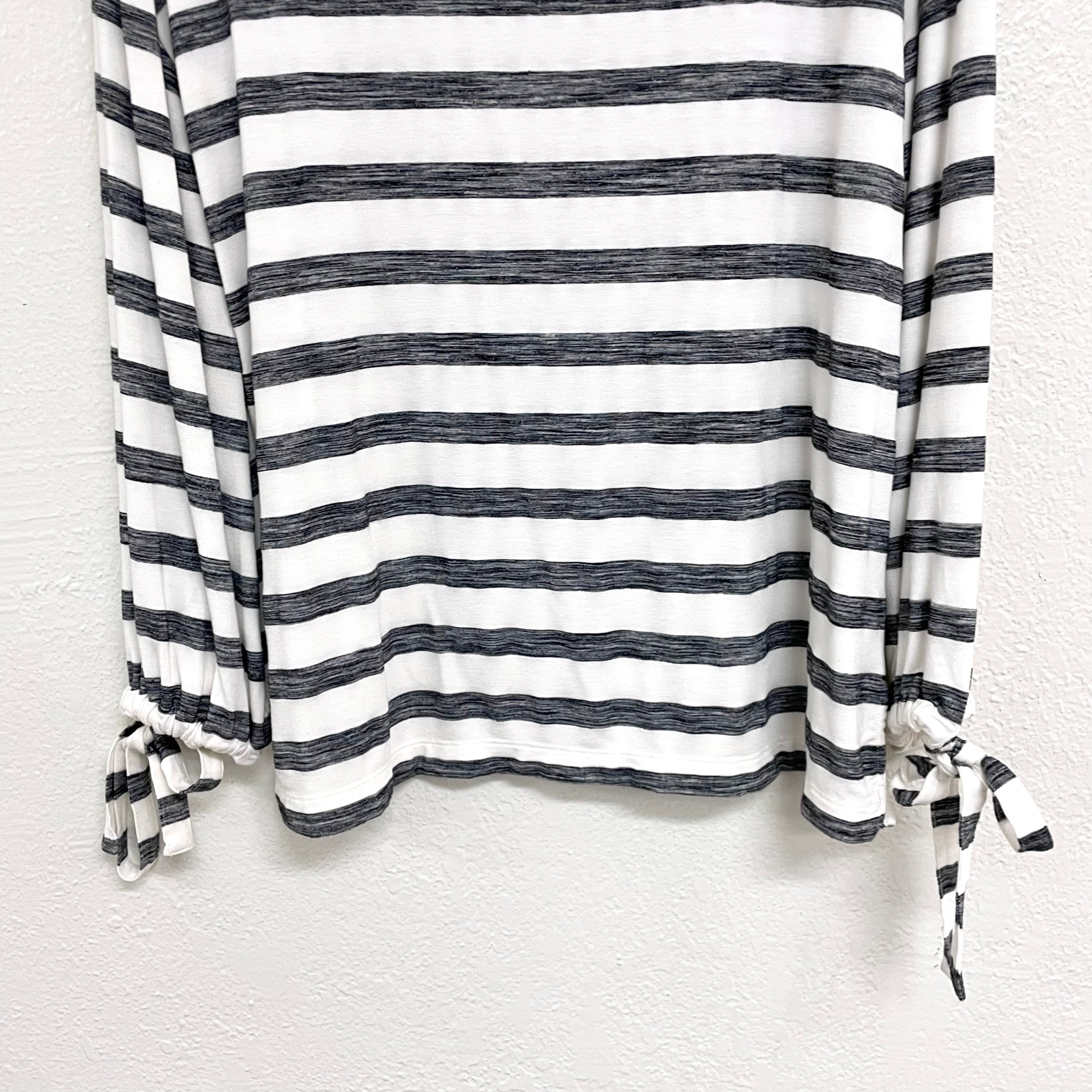 Striped Bow Sleeve Top