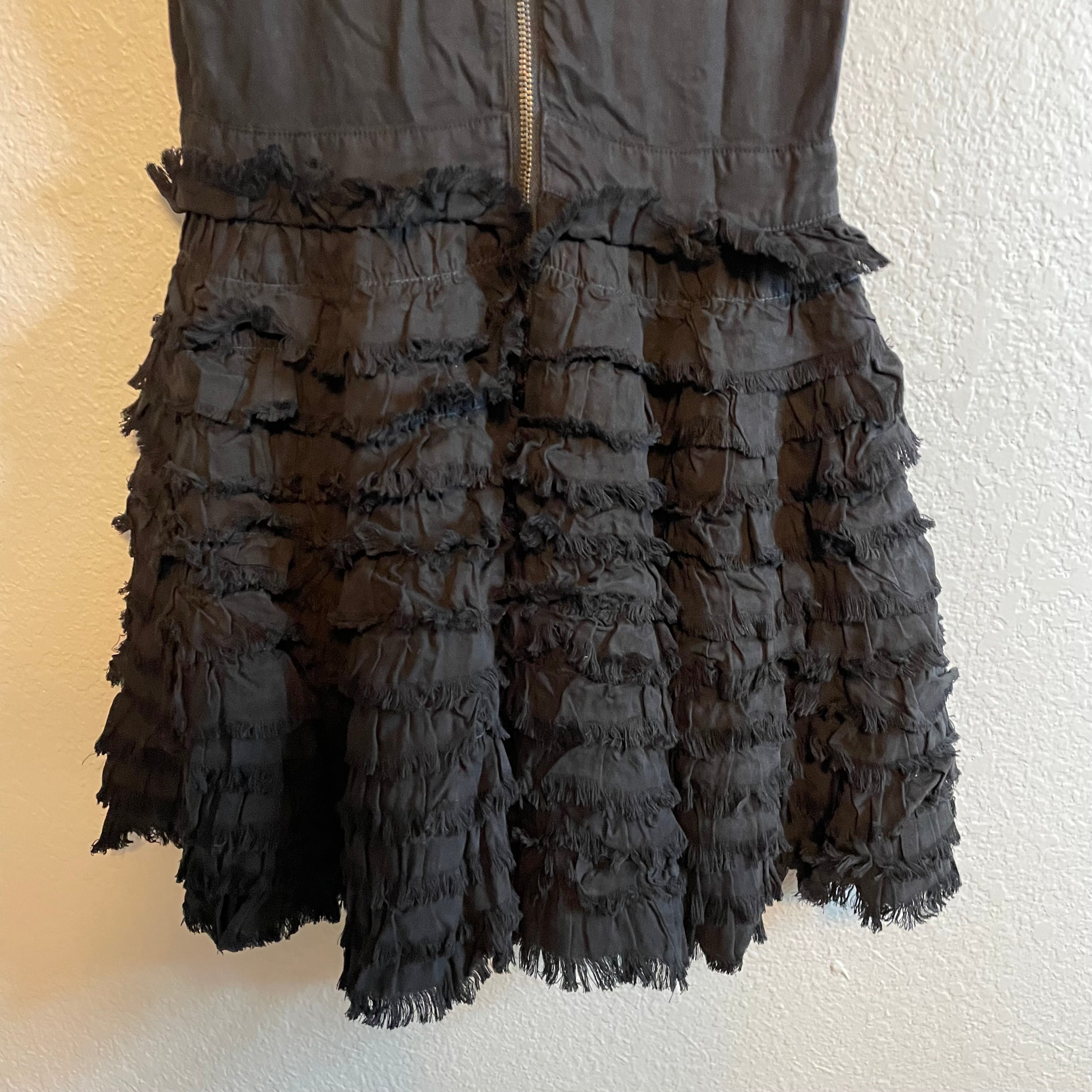 Raw Ruffle Tiered Dress