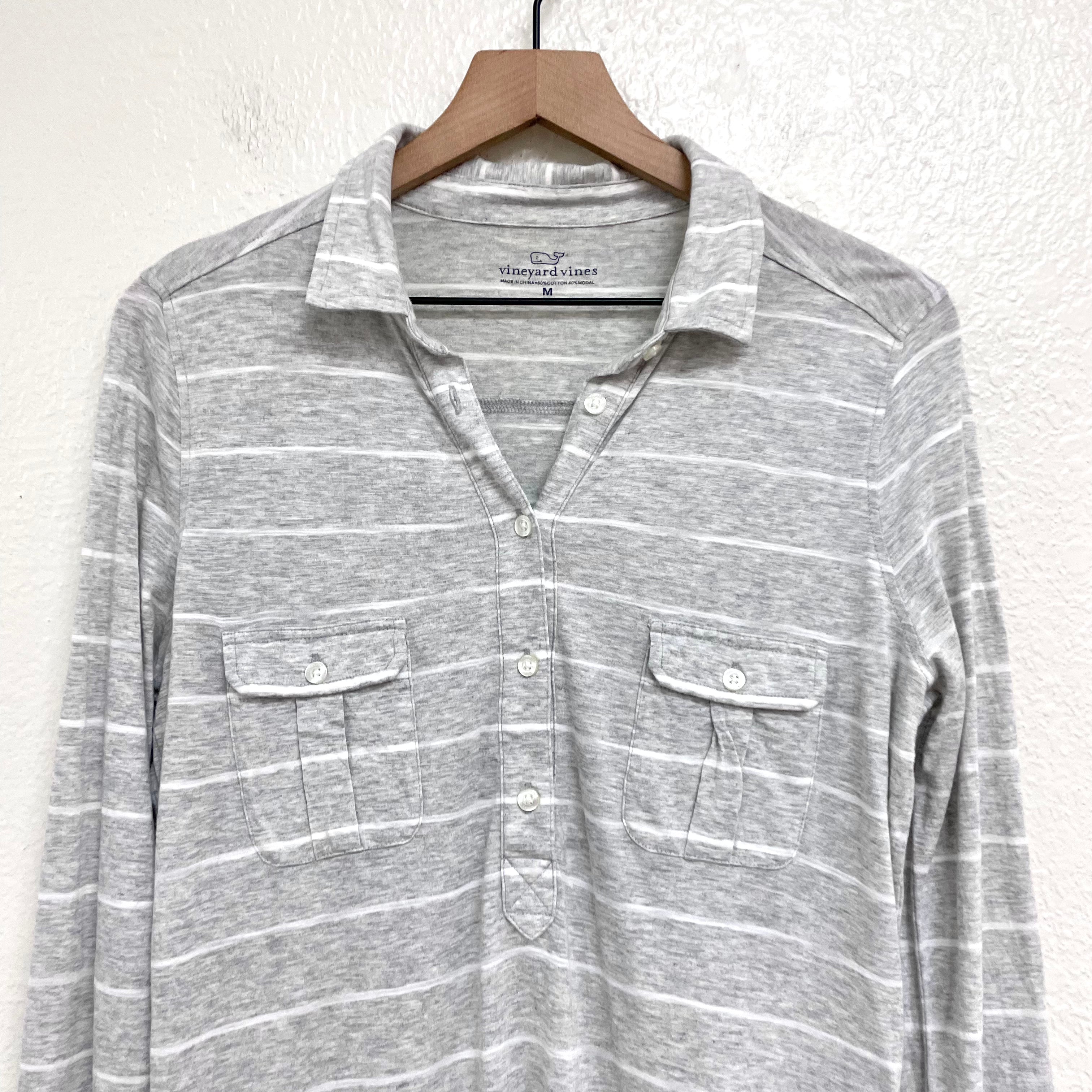 Long Sleeve Striped Polo