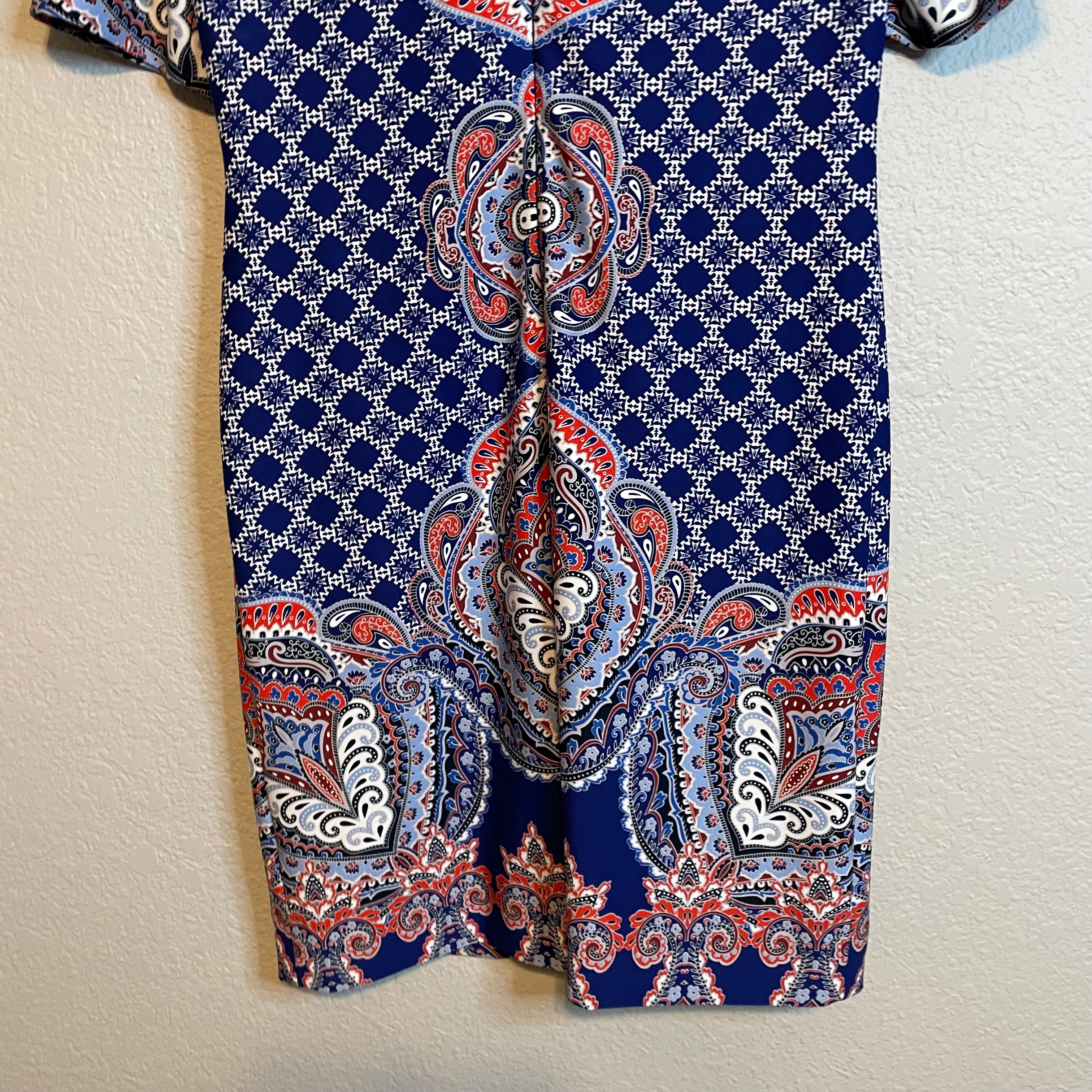 Paisley Geometric Sheath Dress