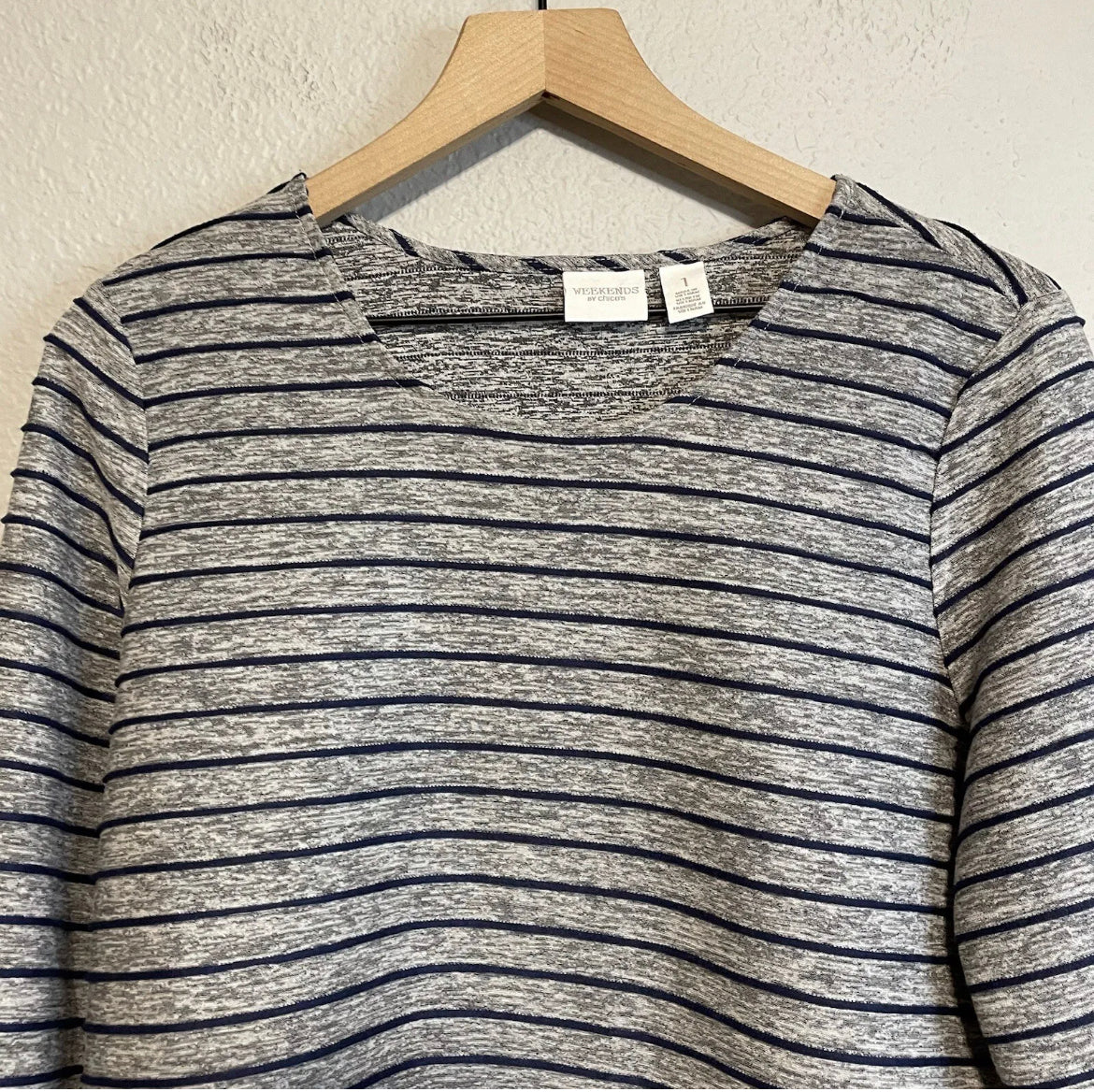 Raised Striped Long Sleeve Top