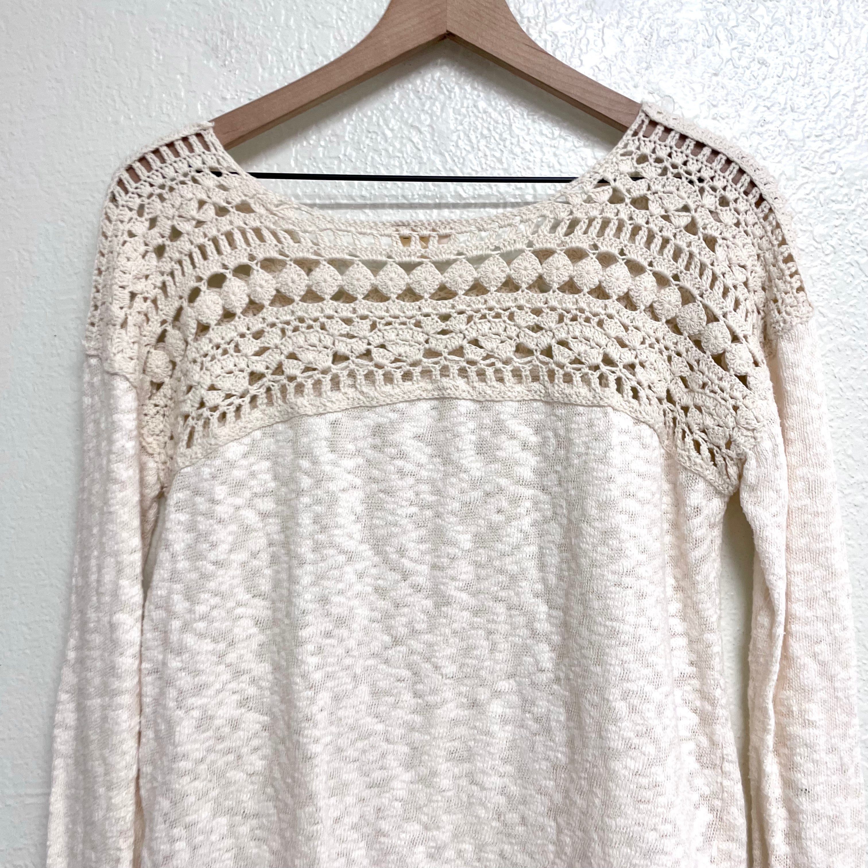 Crochet Trim Sweater