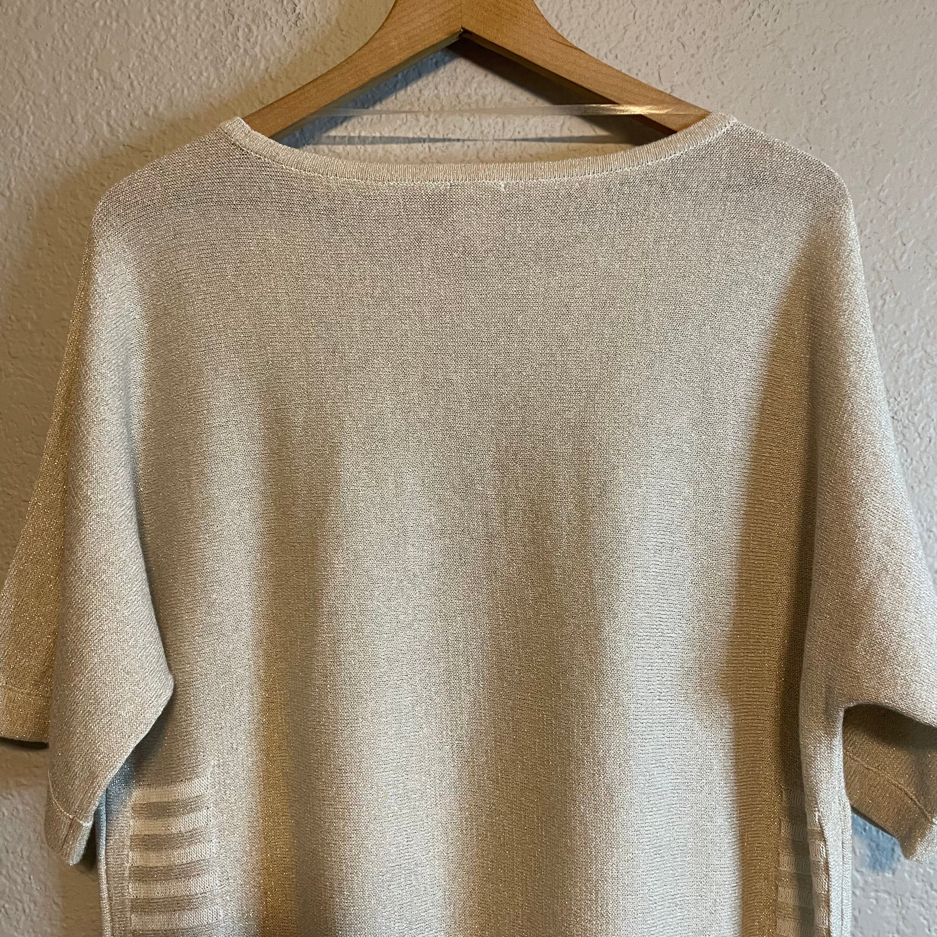 Metallic Knit Sweater Blouse