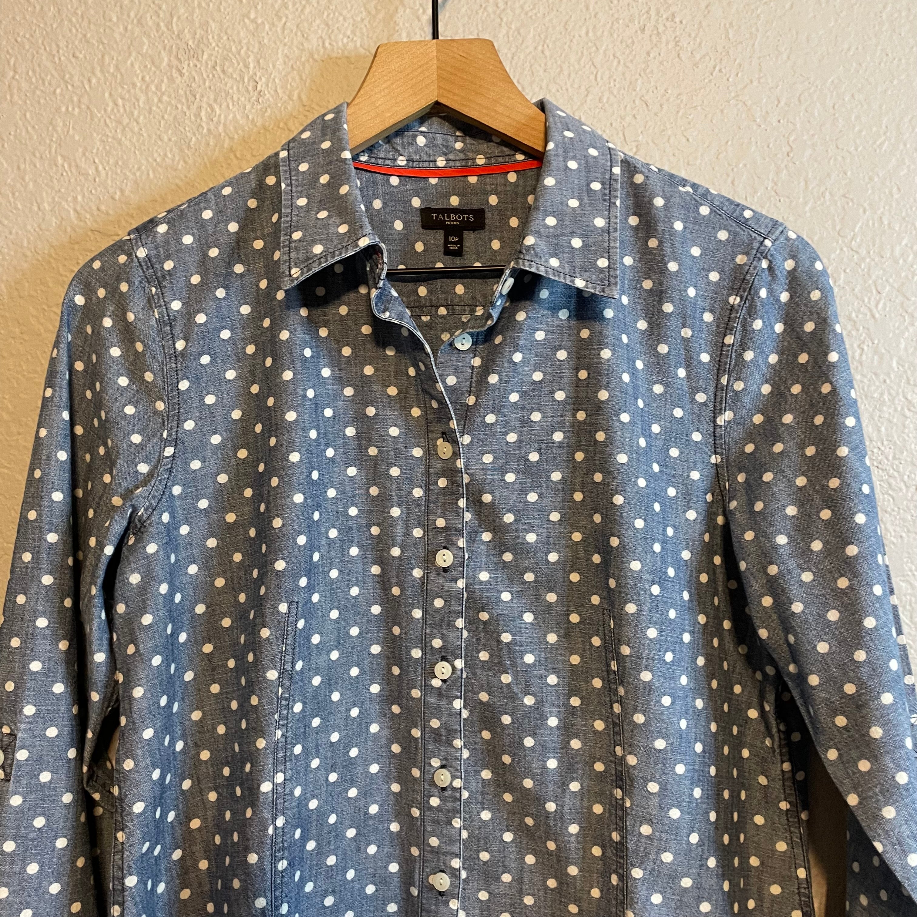 Polka Dot Button Down Top