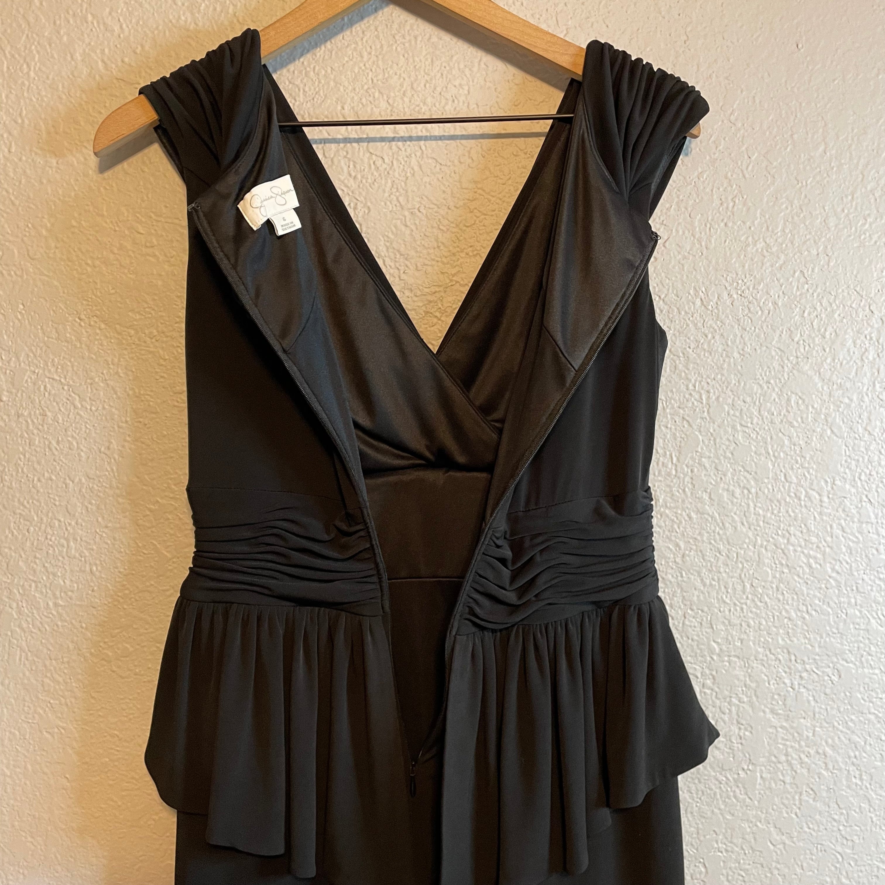 Gathered V-Neck Peplum Dress