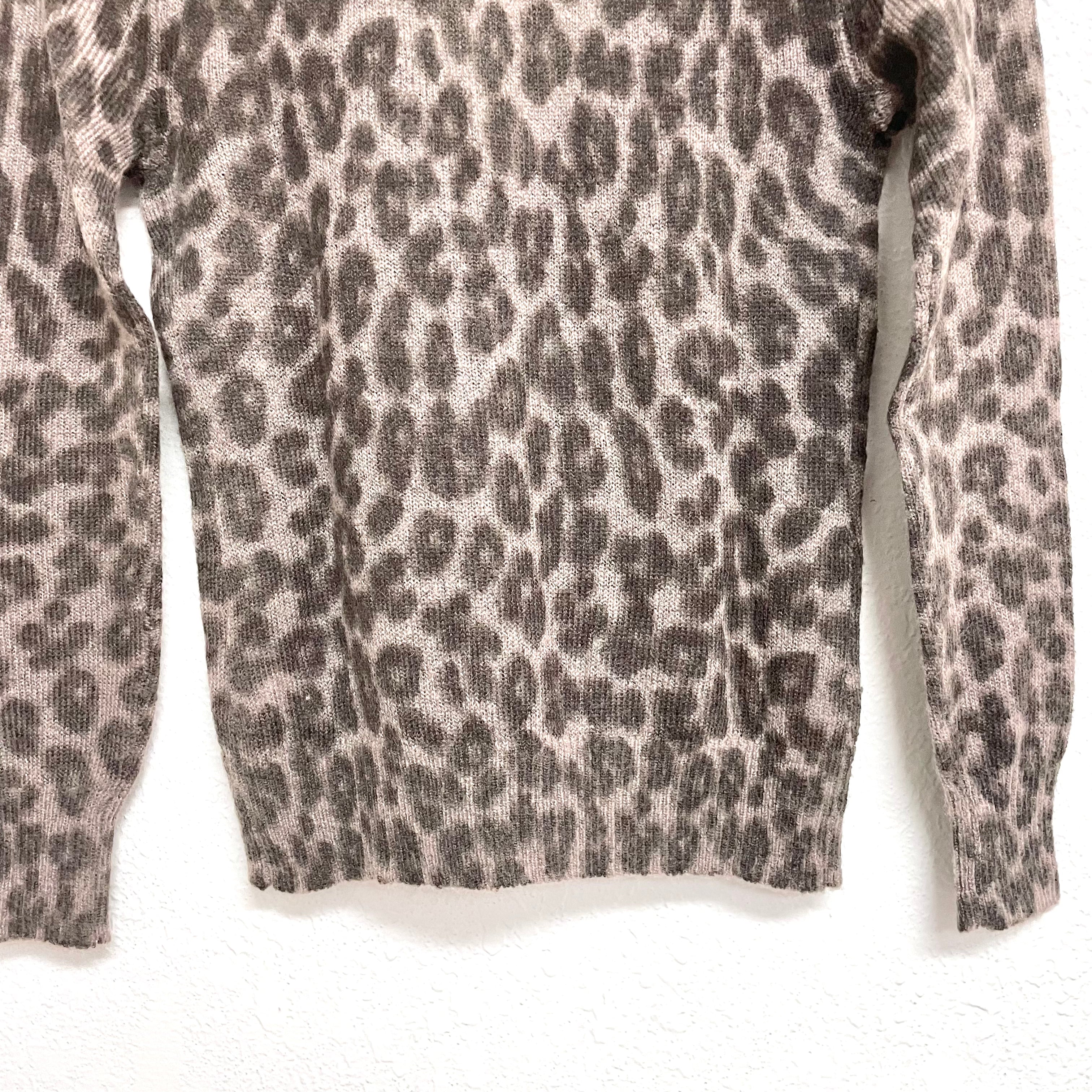 Wool Blend Leopard Cardigan