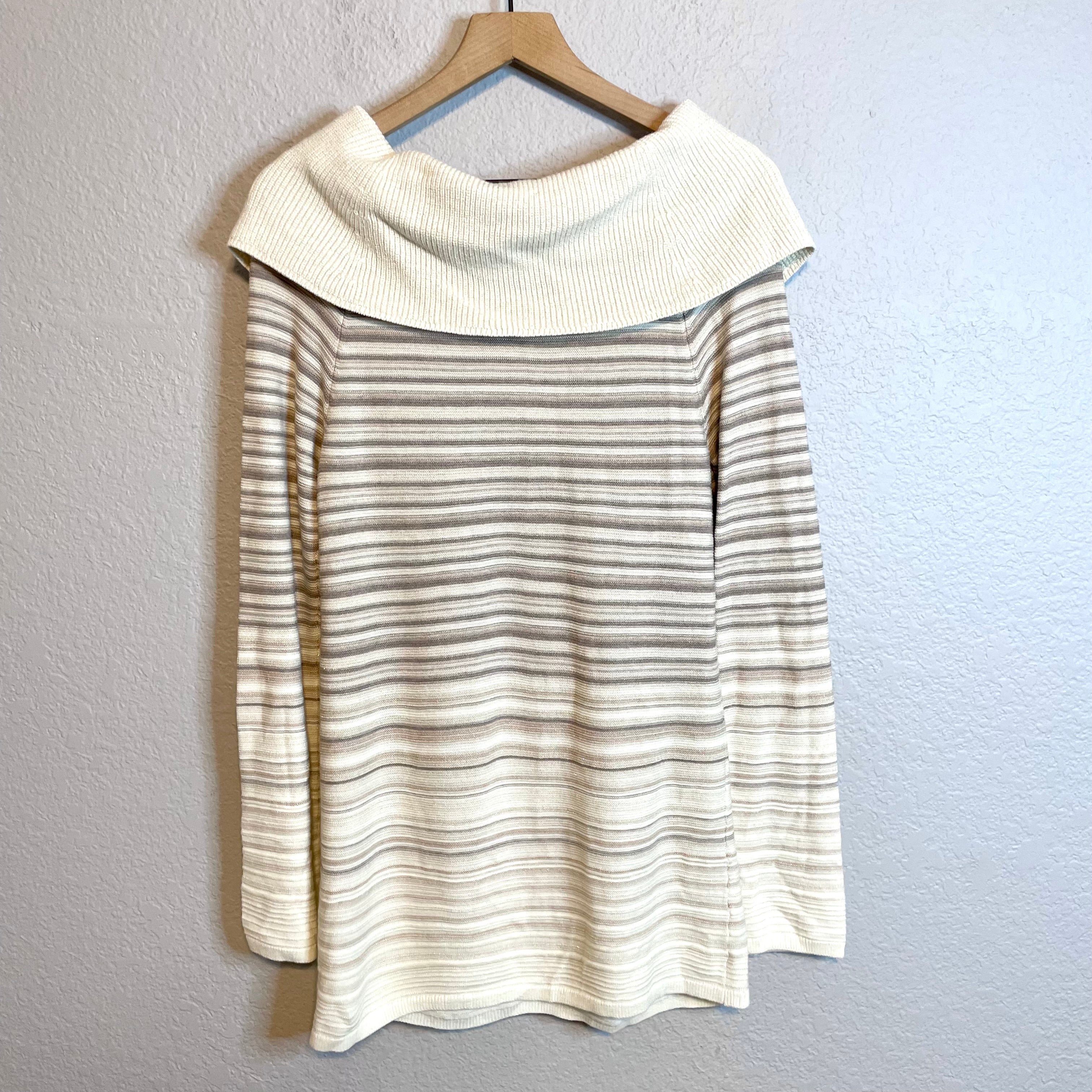 Striped Cowl Neck Sweater