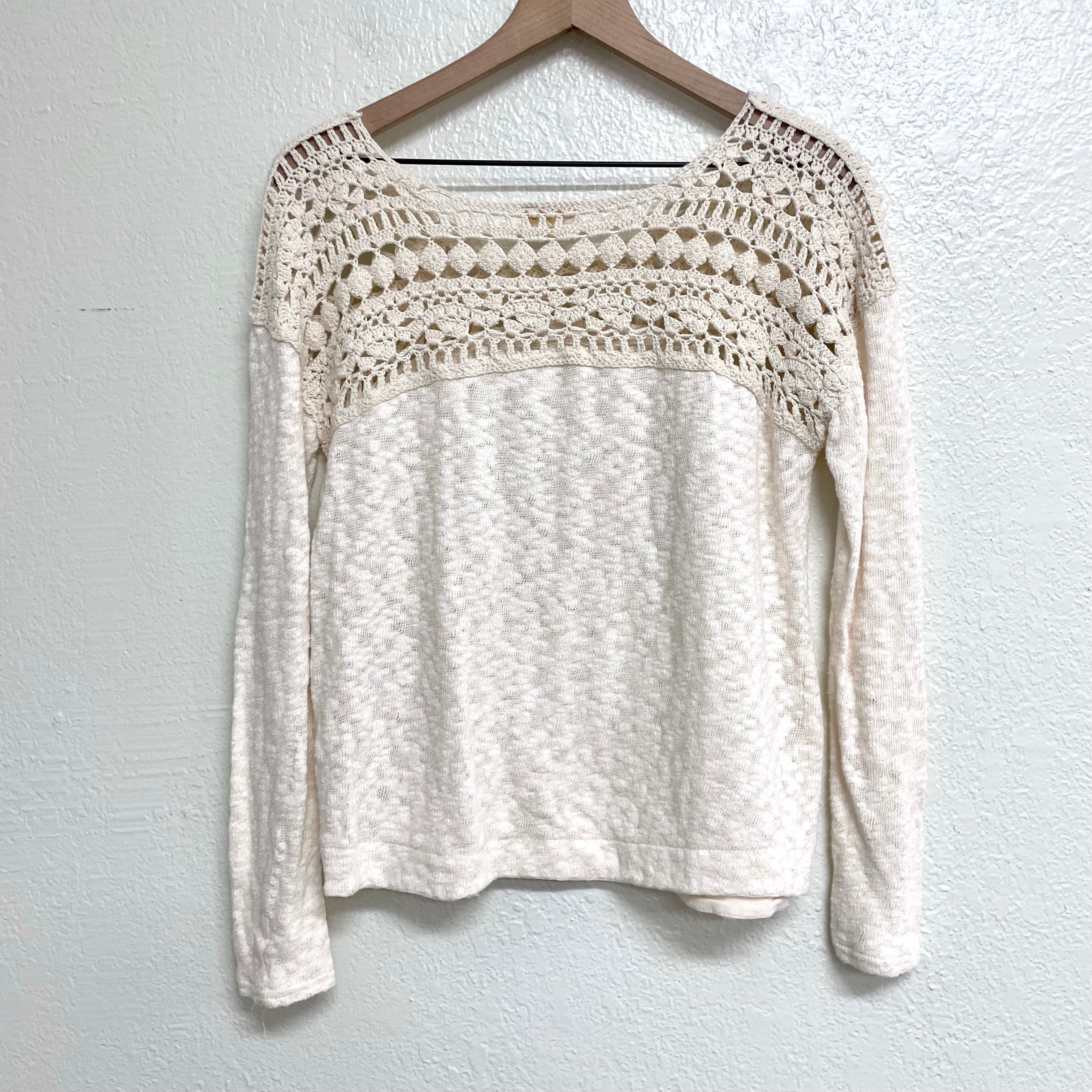 Crochet Trim Sweater