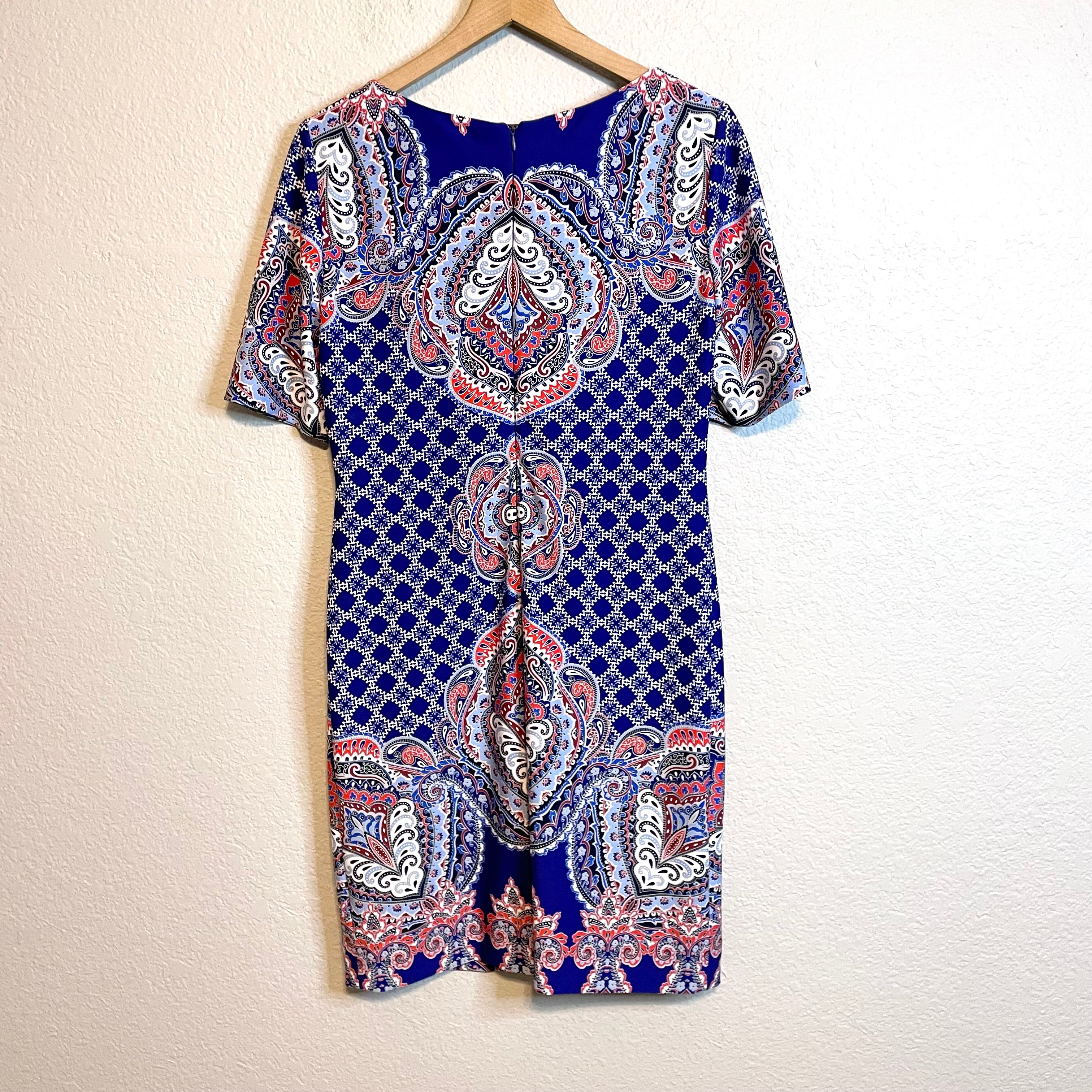 Paisley Geometric Sheath Dress