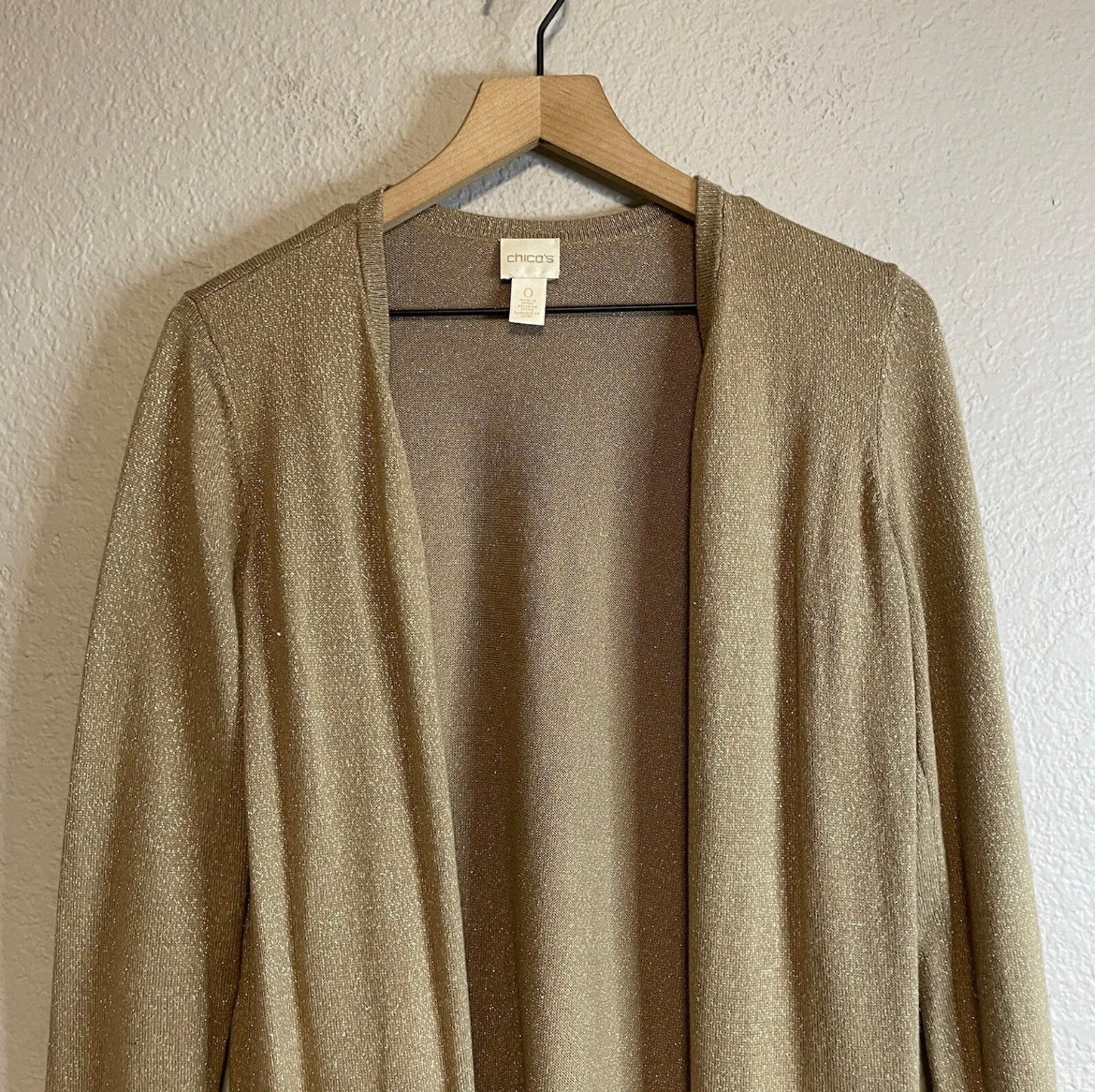 Pleated Hem Golden Cardigan