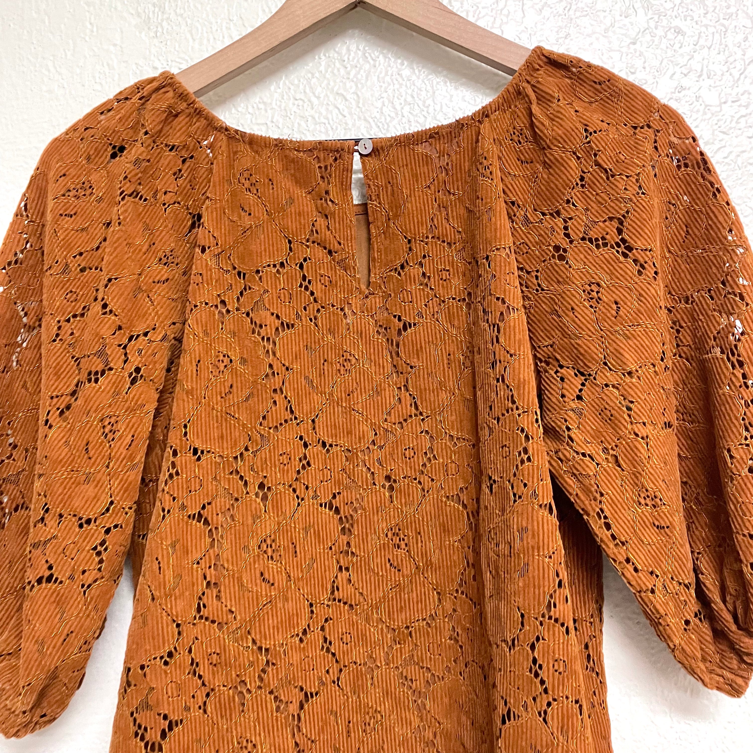 Corduroy Lace Top