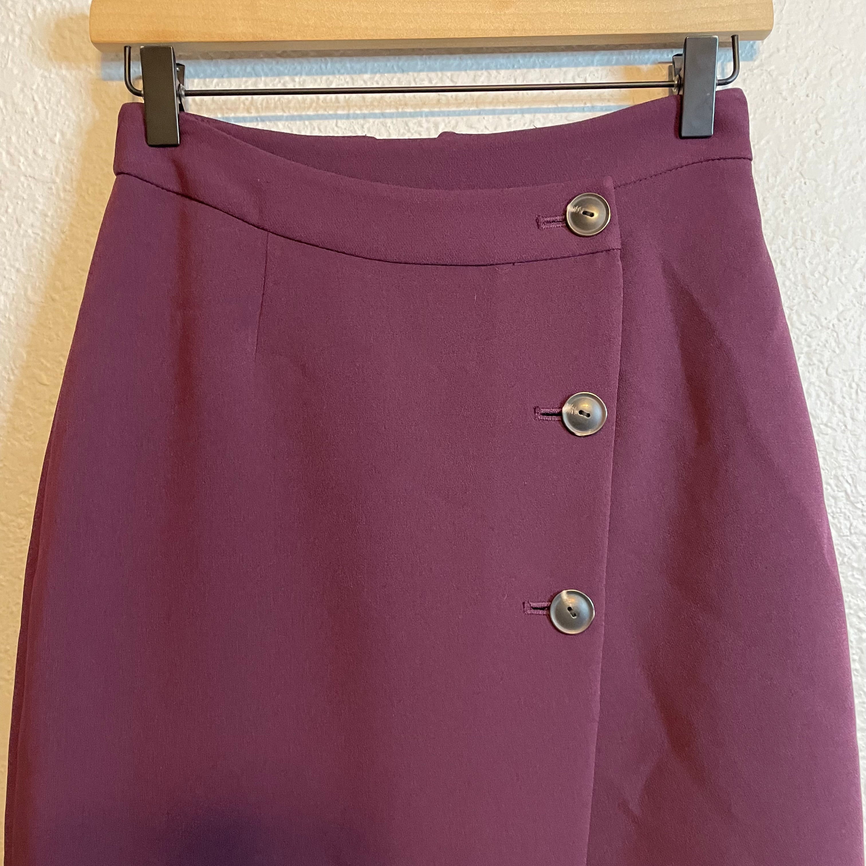 Wrap Button Pencil Skirt