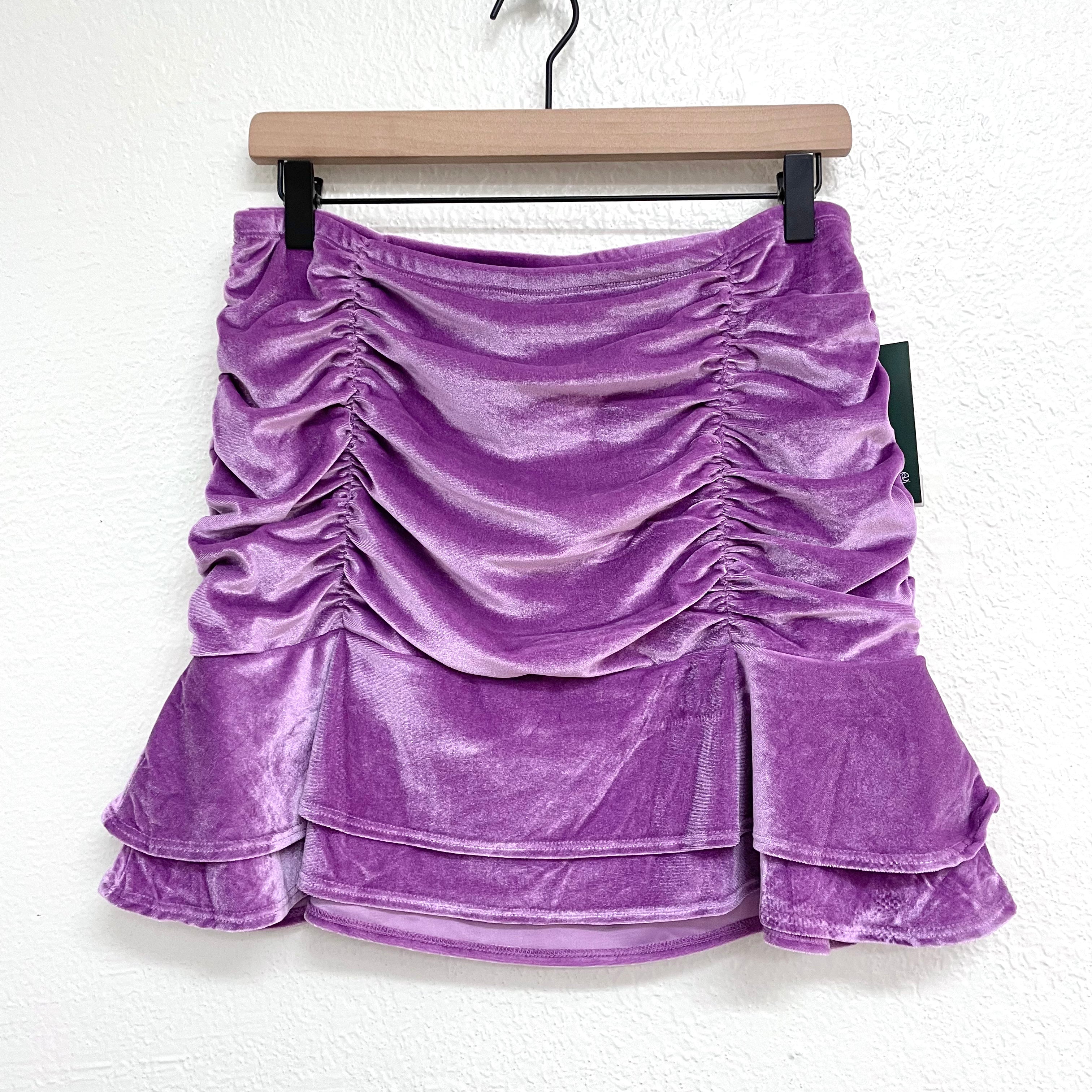 Ruched Velvet Skirt