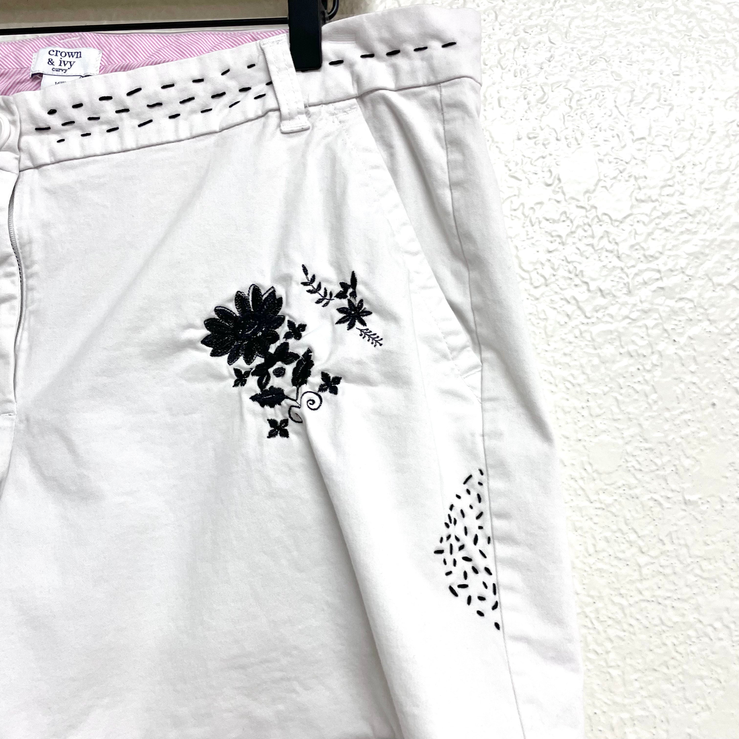 Floral Embroidered Shorts