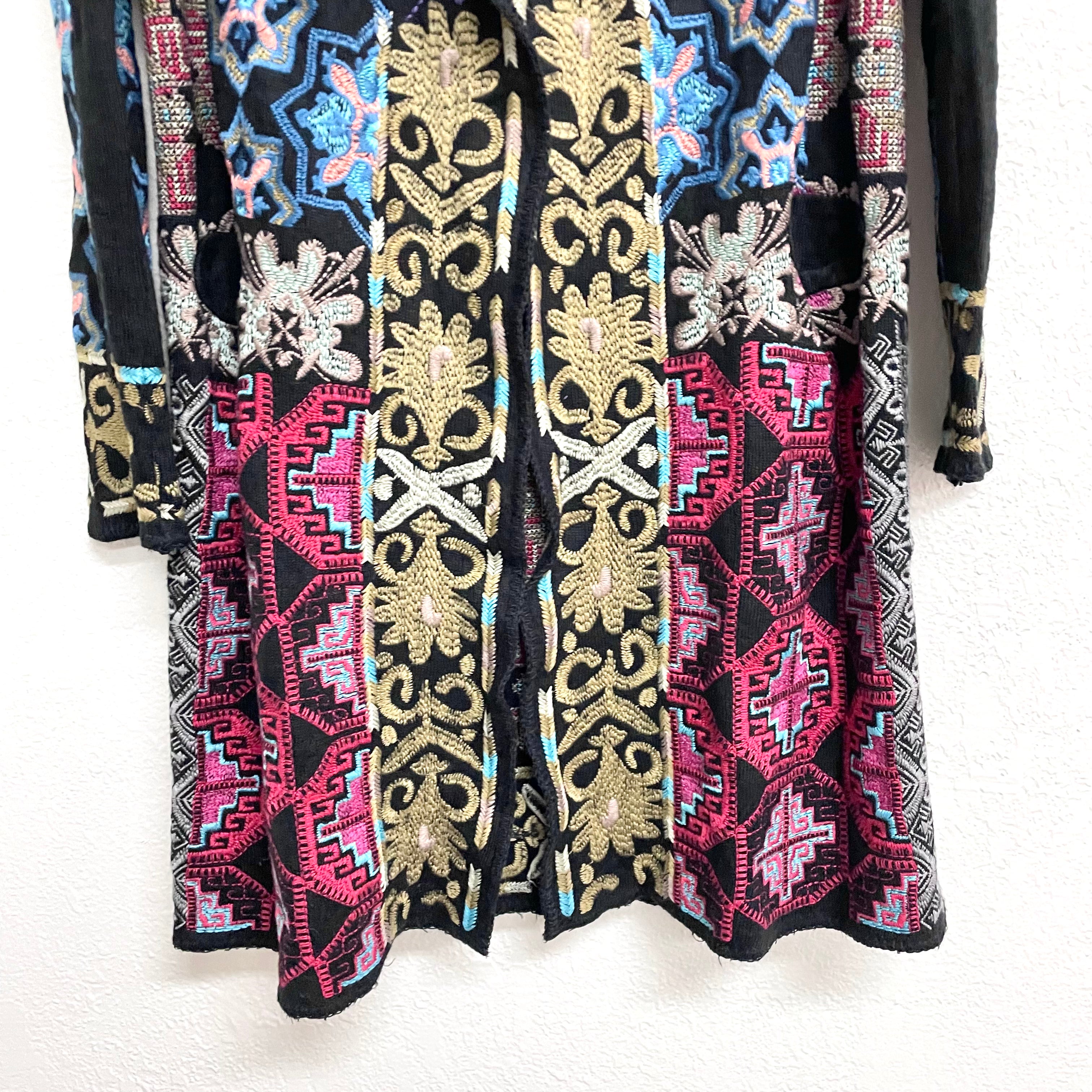 Embroidered Hooded Cardigan