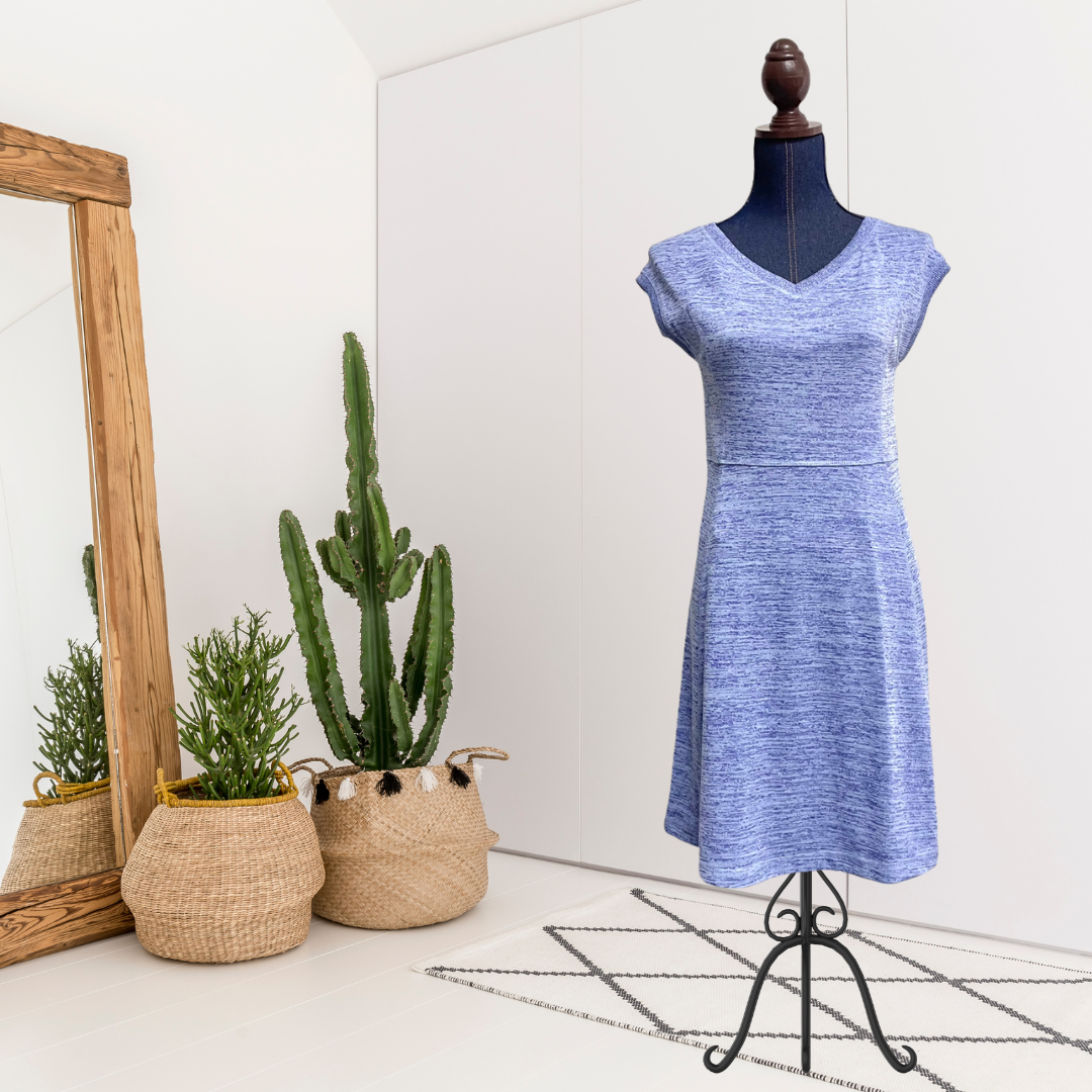 Marled V-Neck Casual Dress