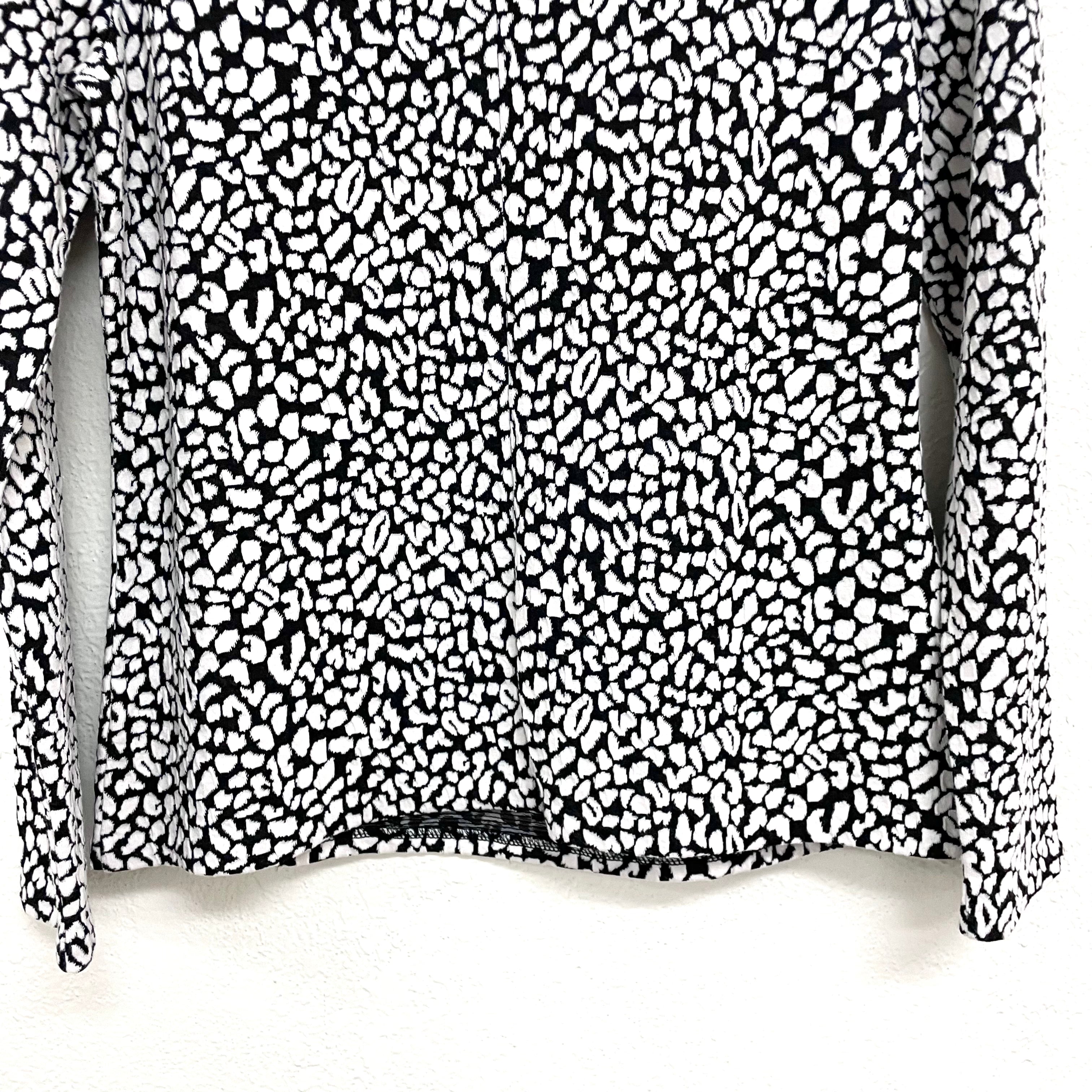 Leopard Print Folded Neck Sweater