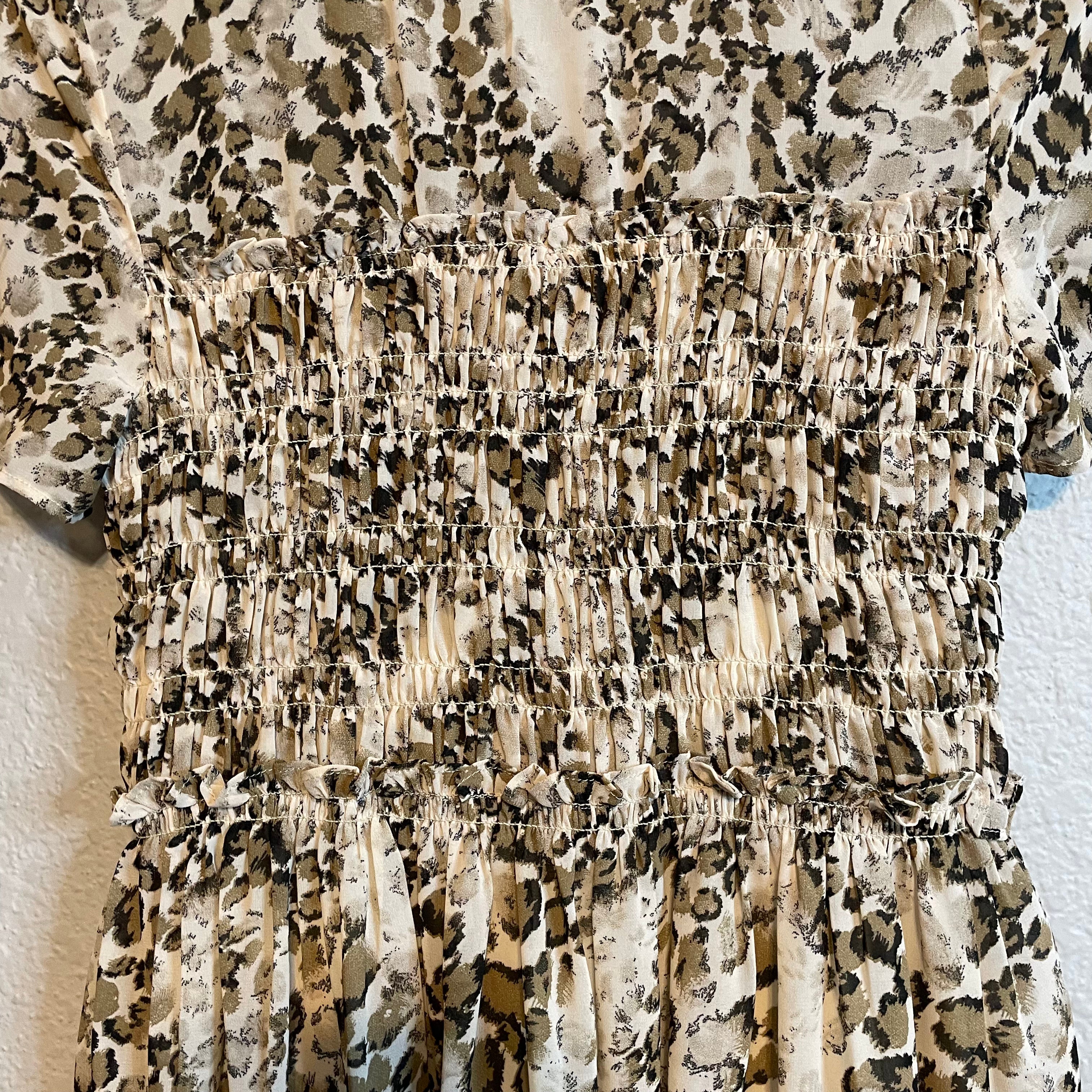 Leopard Smocked Dress