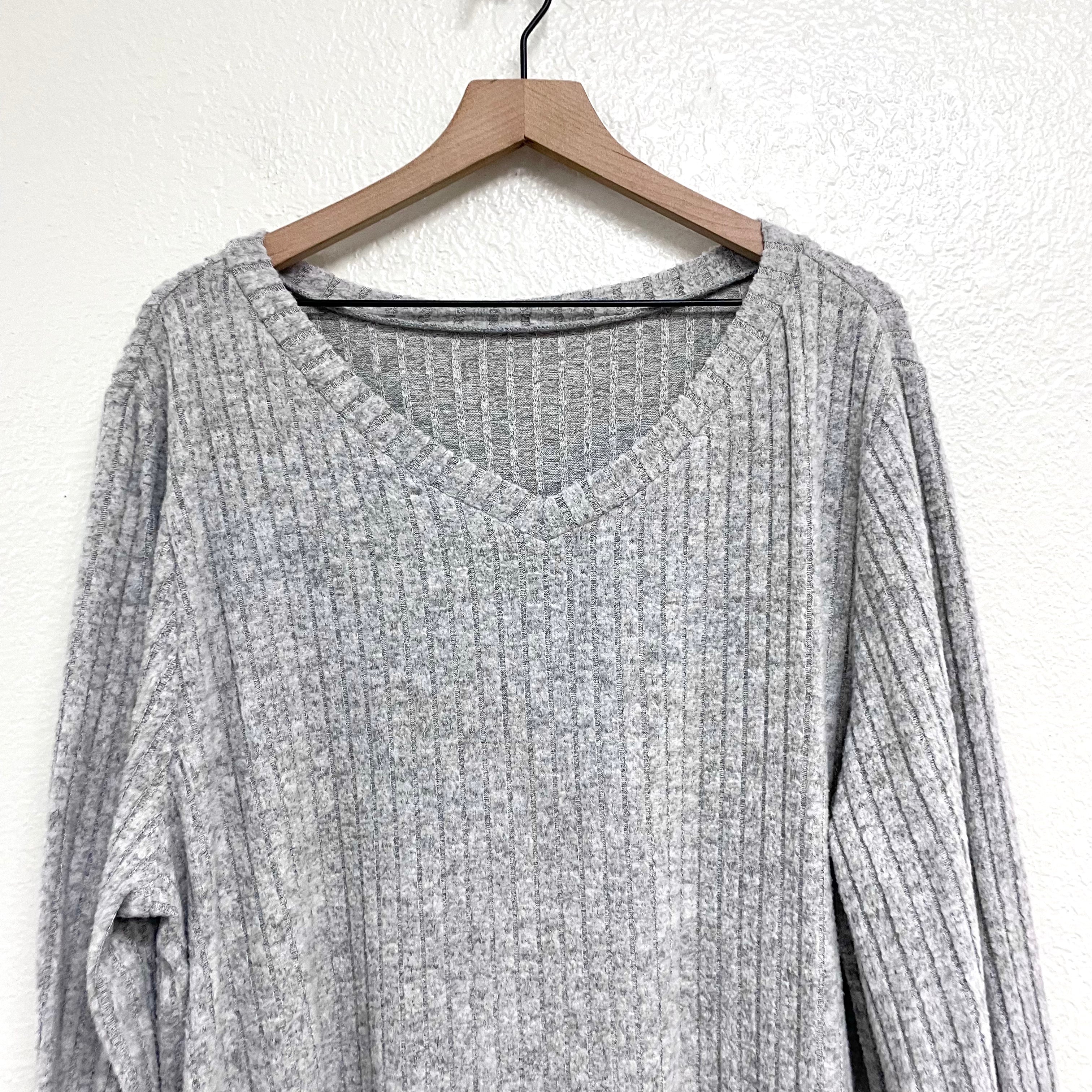 Ribbed Lace Trim Sweater