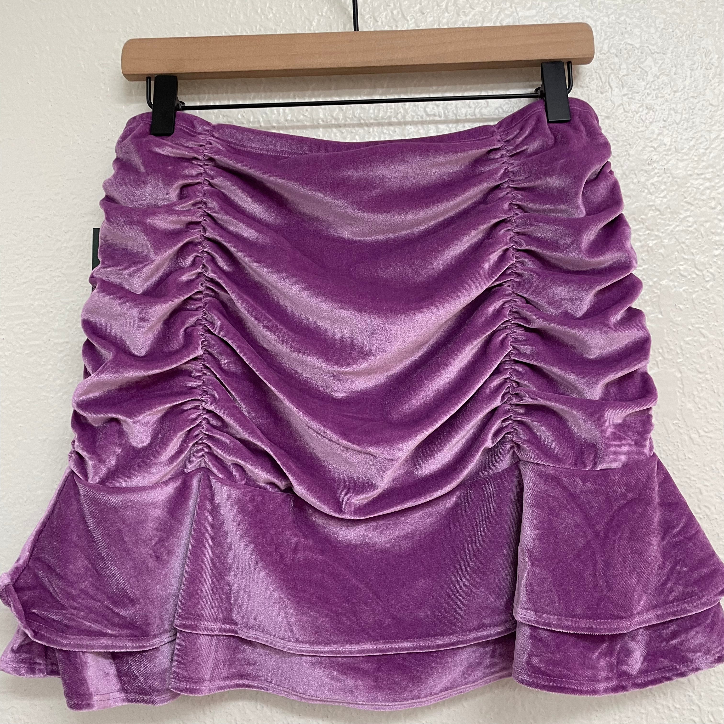 Ruched Velvet Skirt