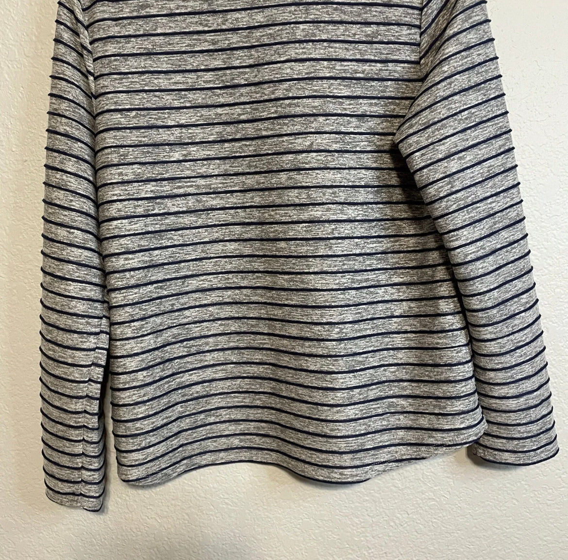 Raised Striped Long Sleeve Top