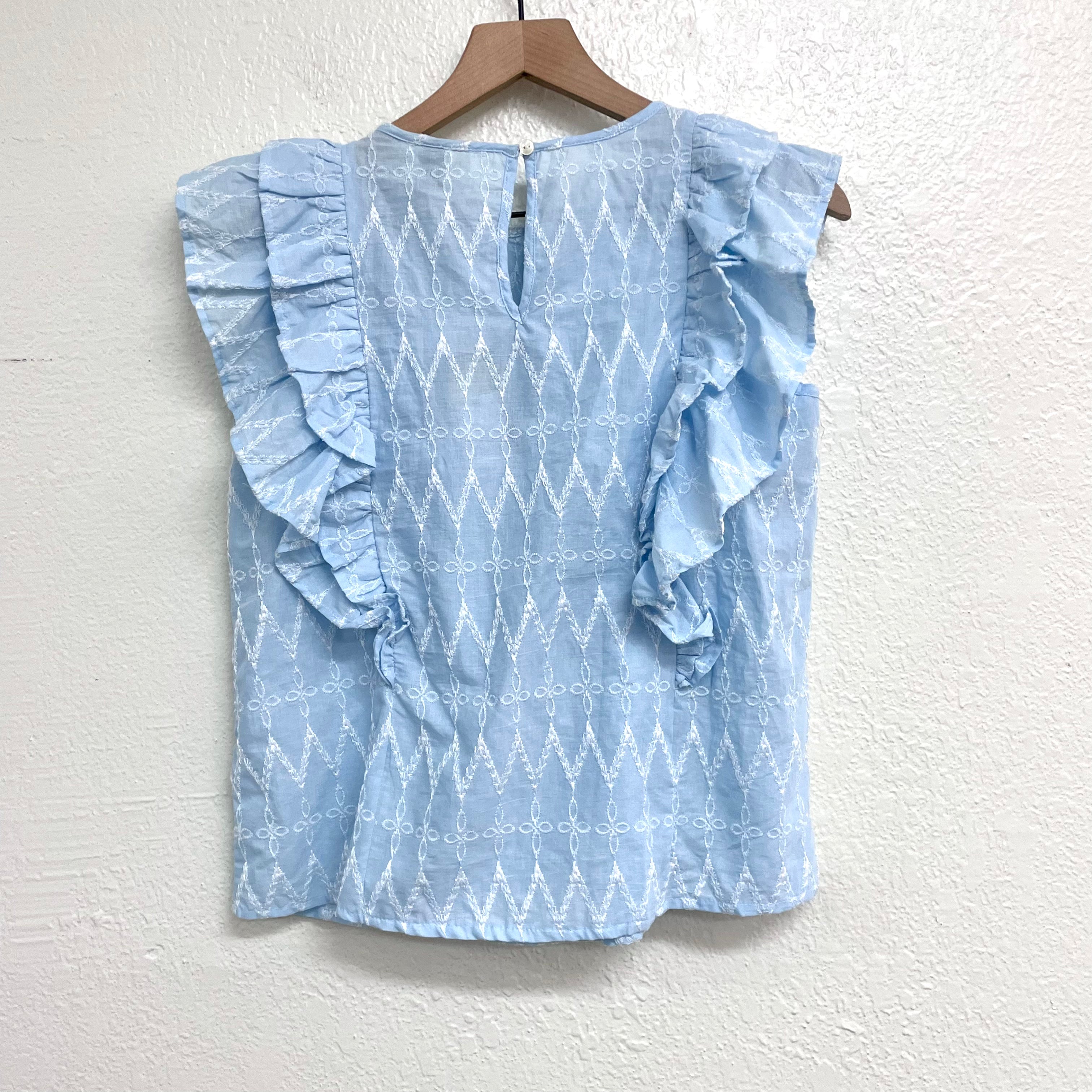 Ruffle Embroidered Top