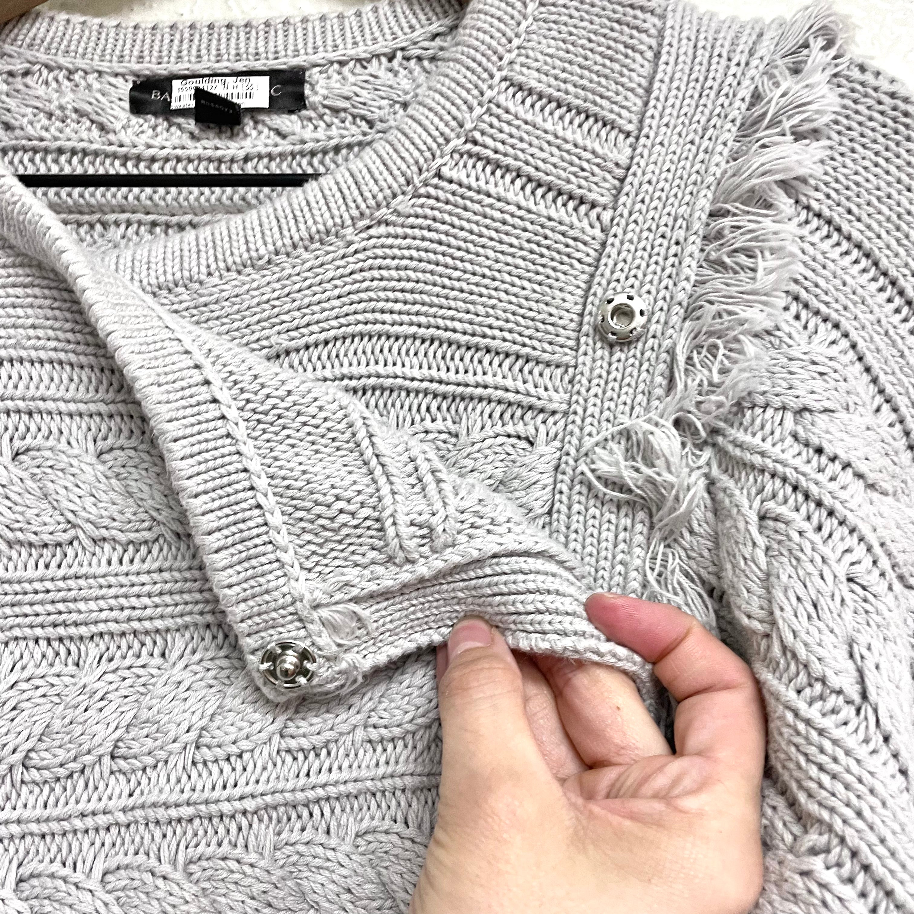 Cable Knit Moto Sweater Jacket