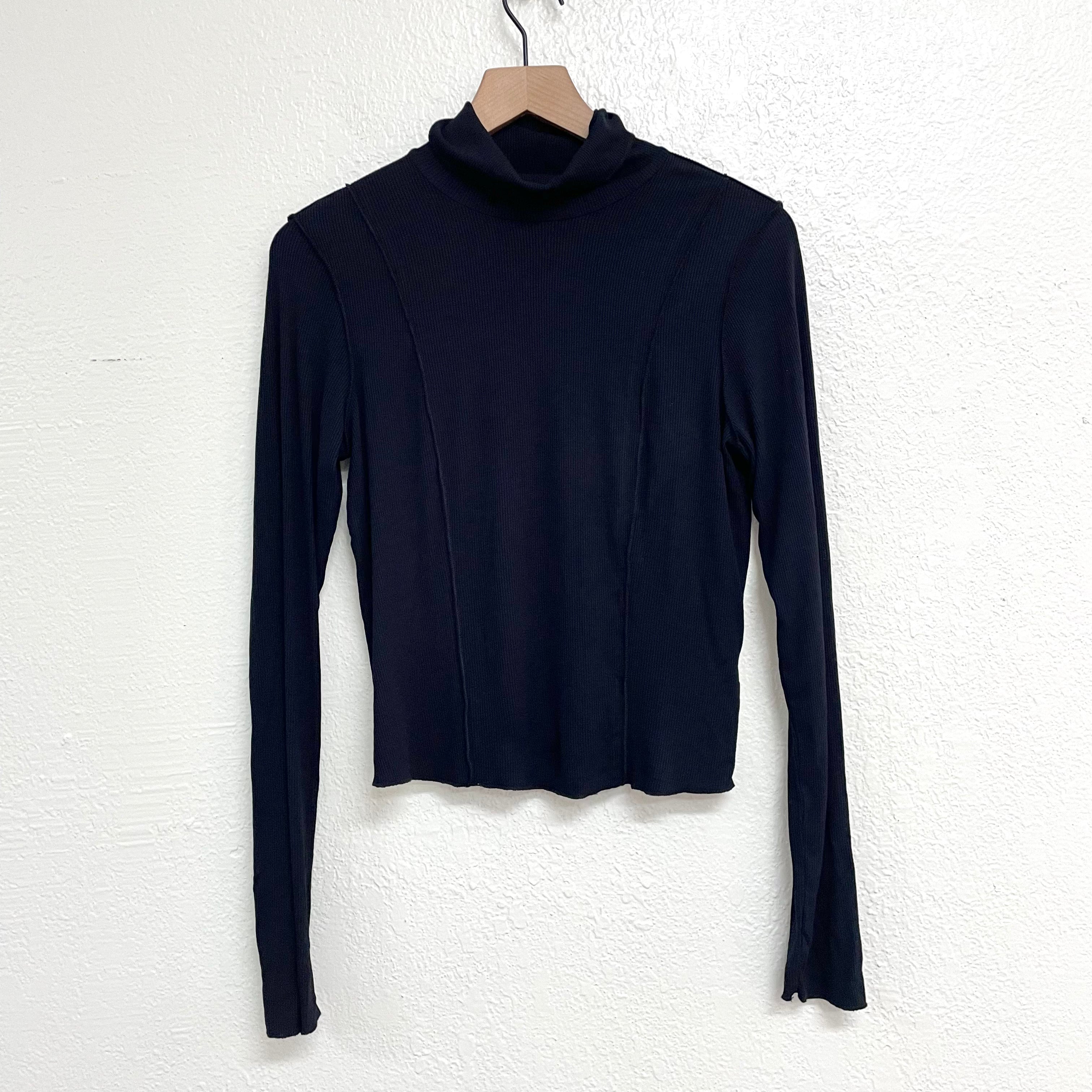 Mock Neck Ribbed Top