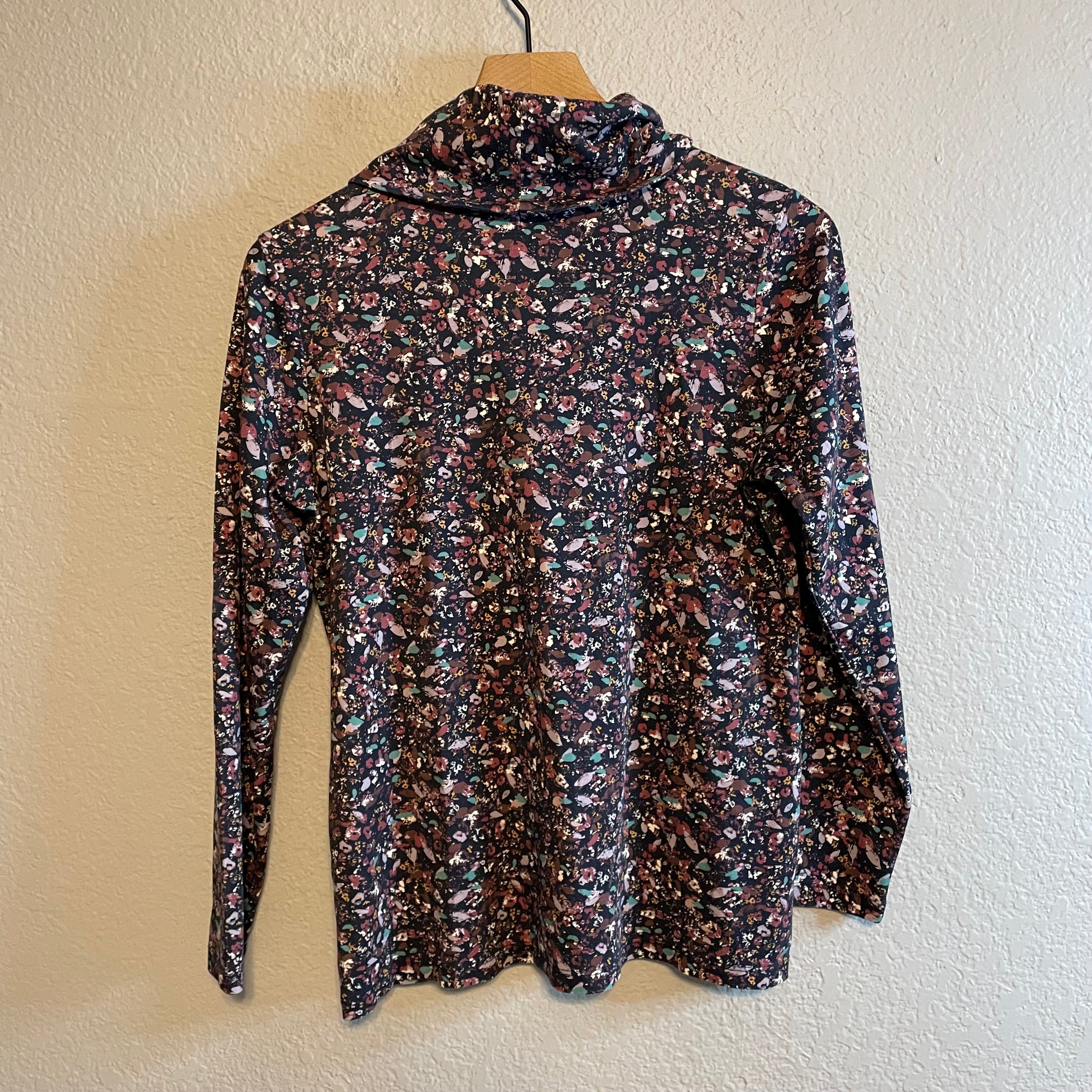 Splatter Cowl Neck Top