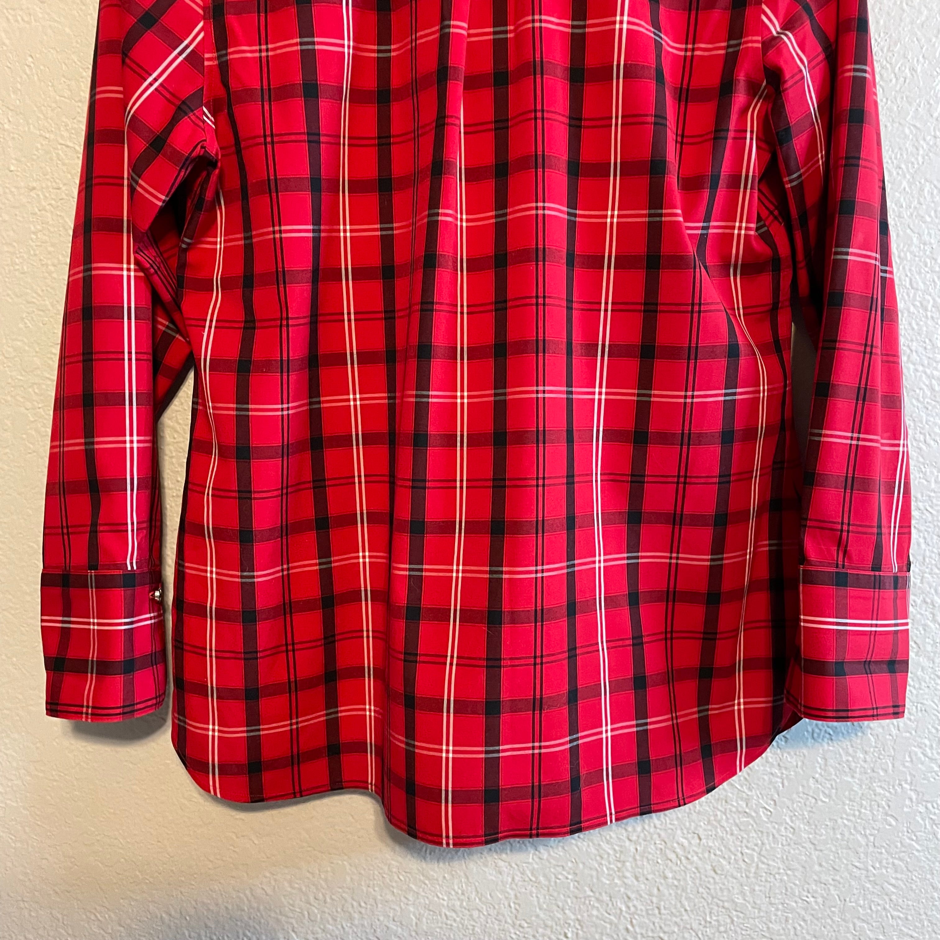 Plaid Popover Blouse