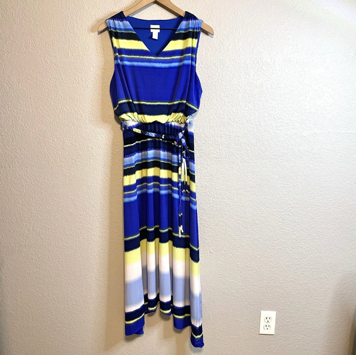 Striped Sleeveless Midi Dress