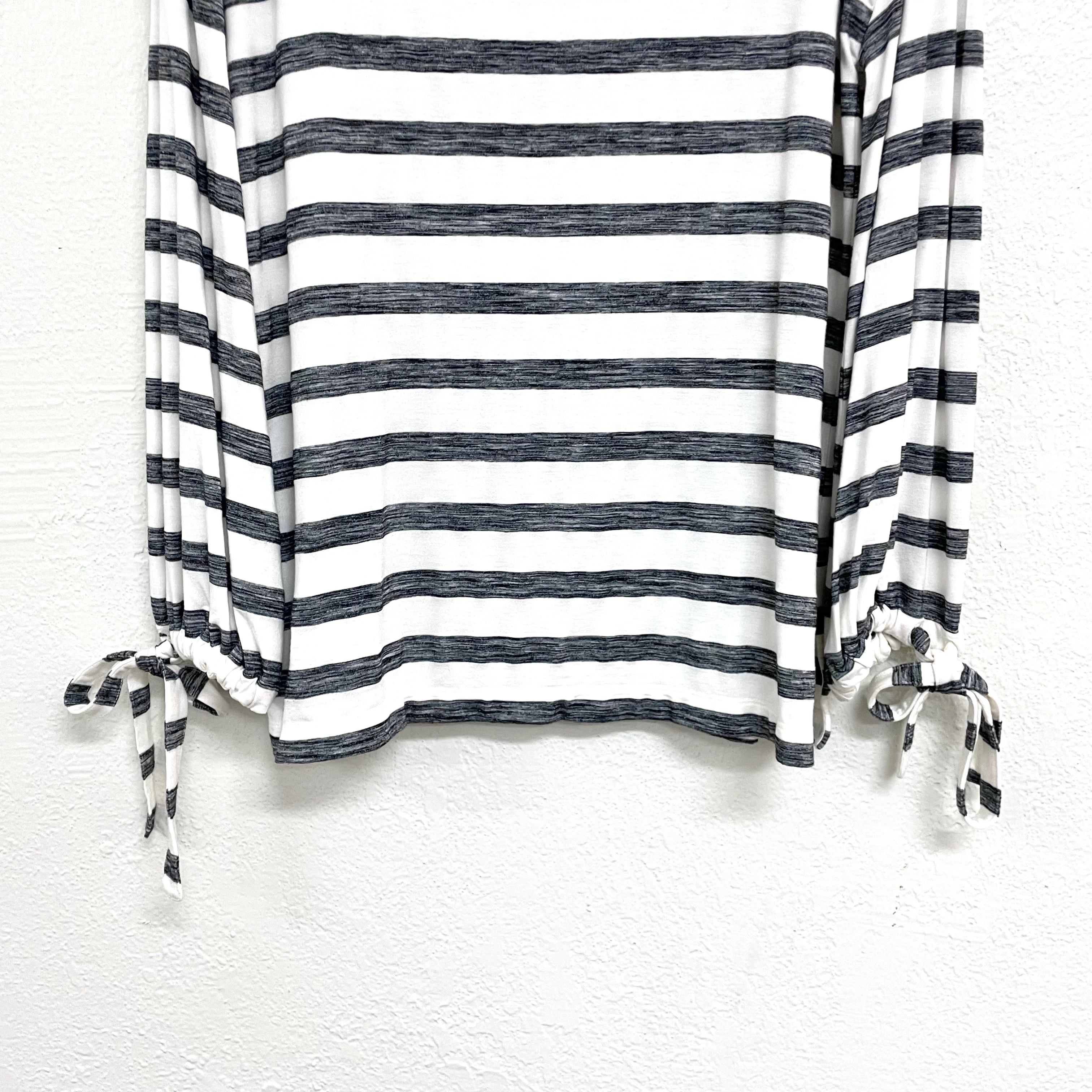 Striped Bow Sleeve Top