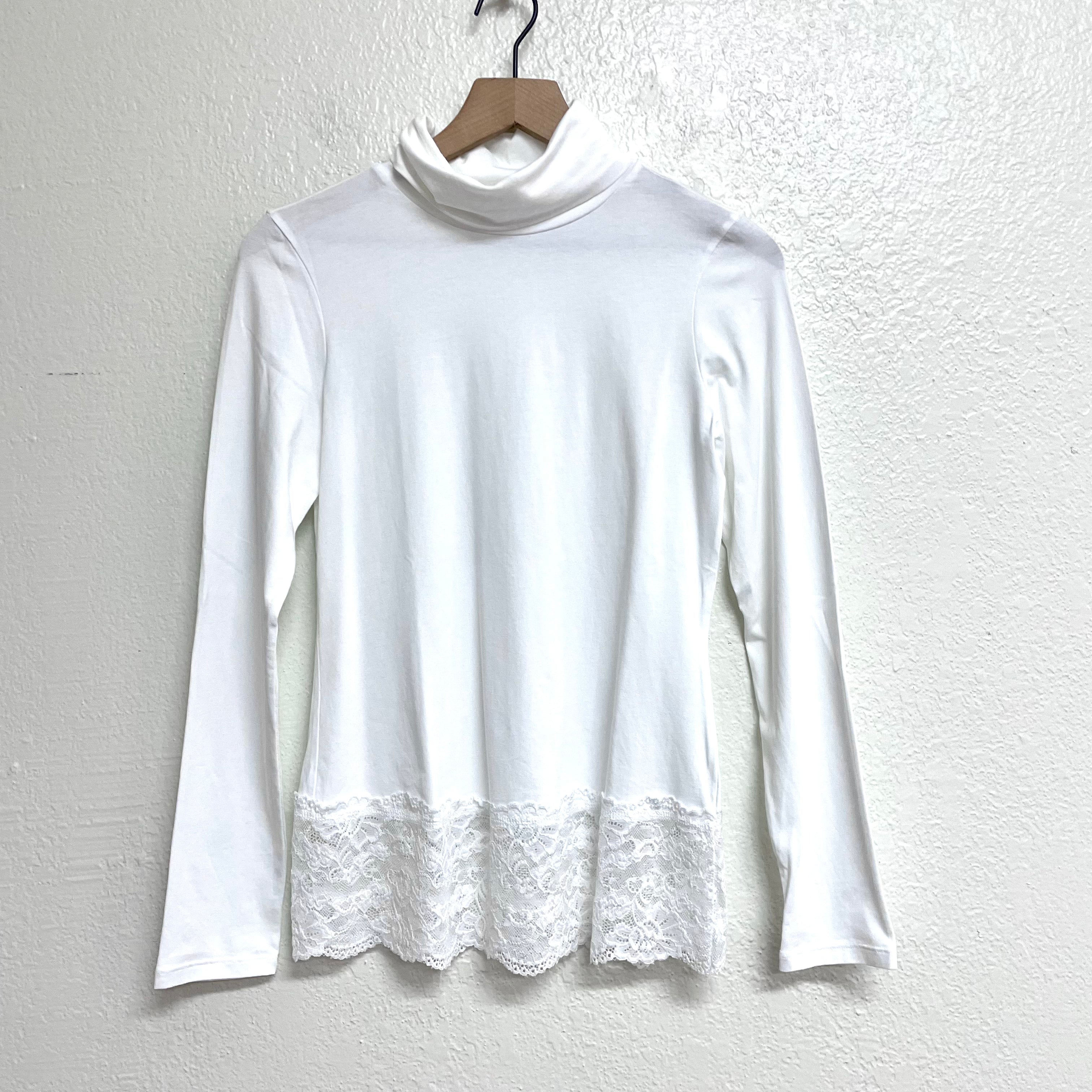 Lace Trim Turtleneck