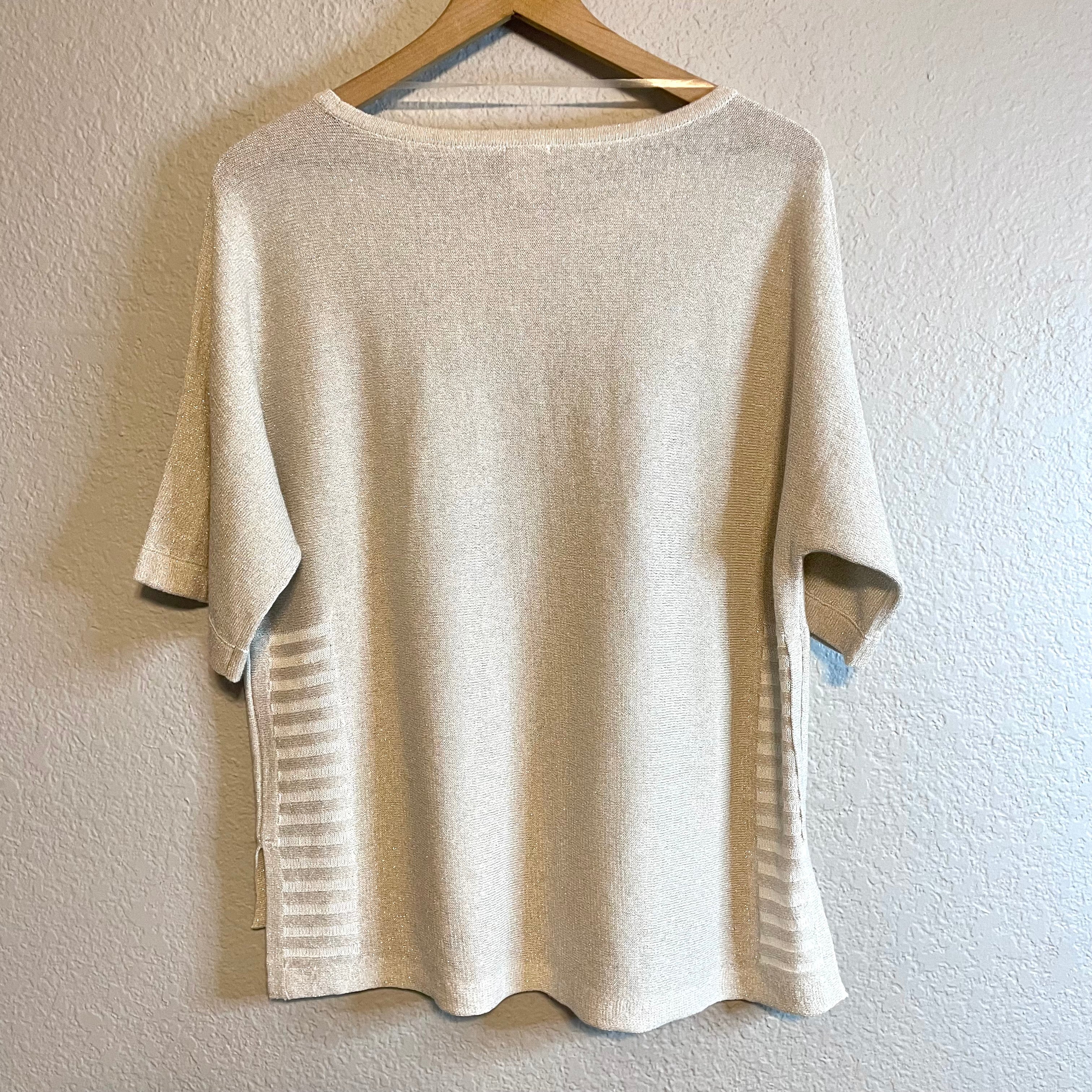 Metallic Knit Sweater Blouse