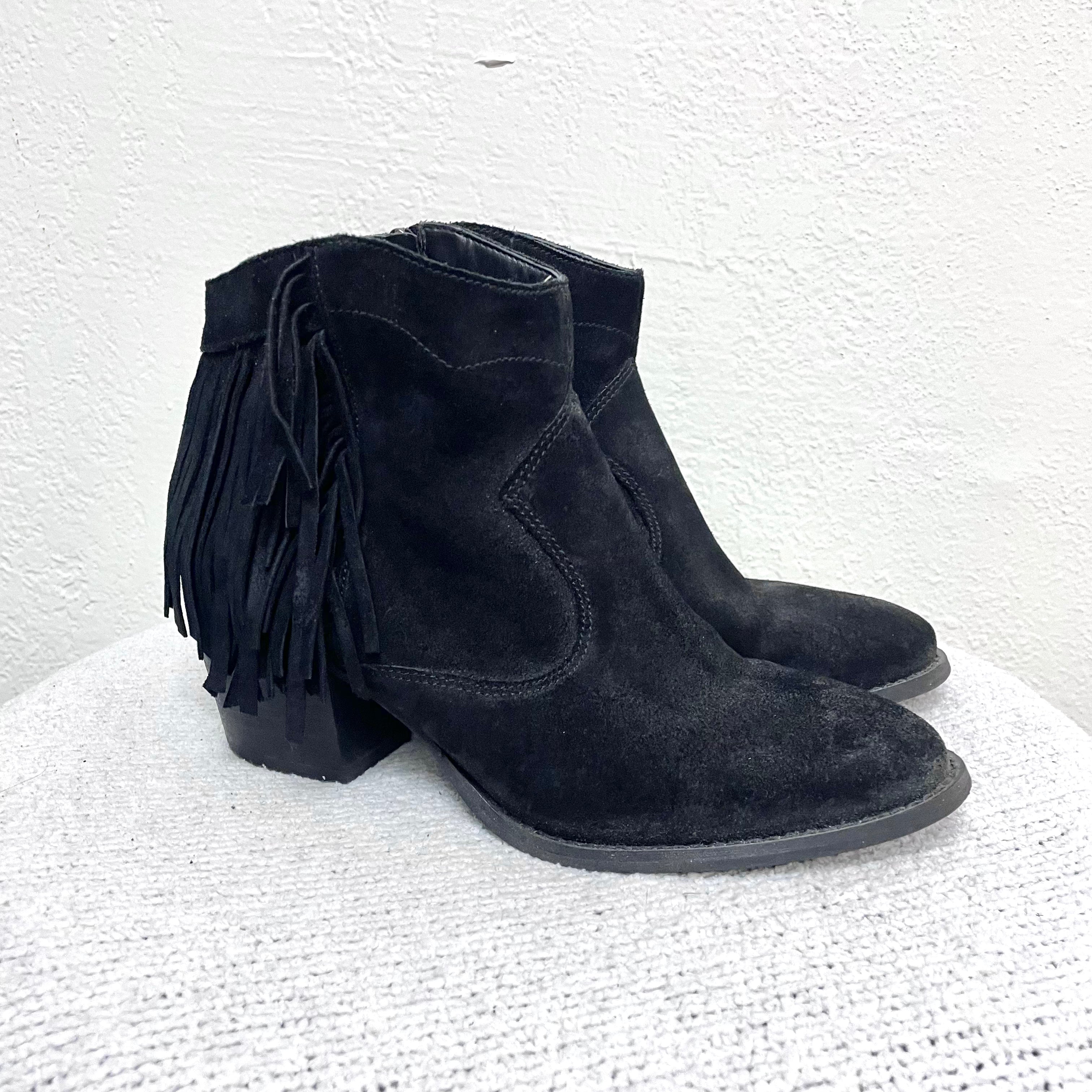 Fringe Heel Booties