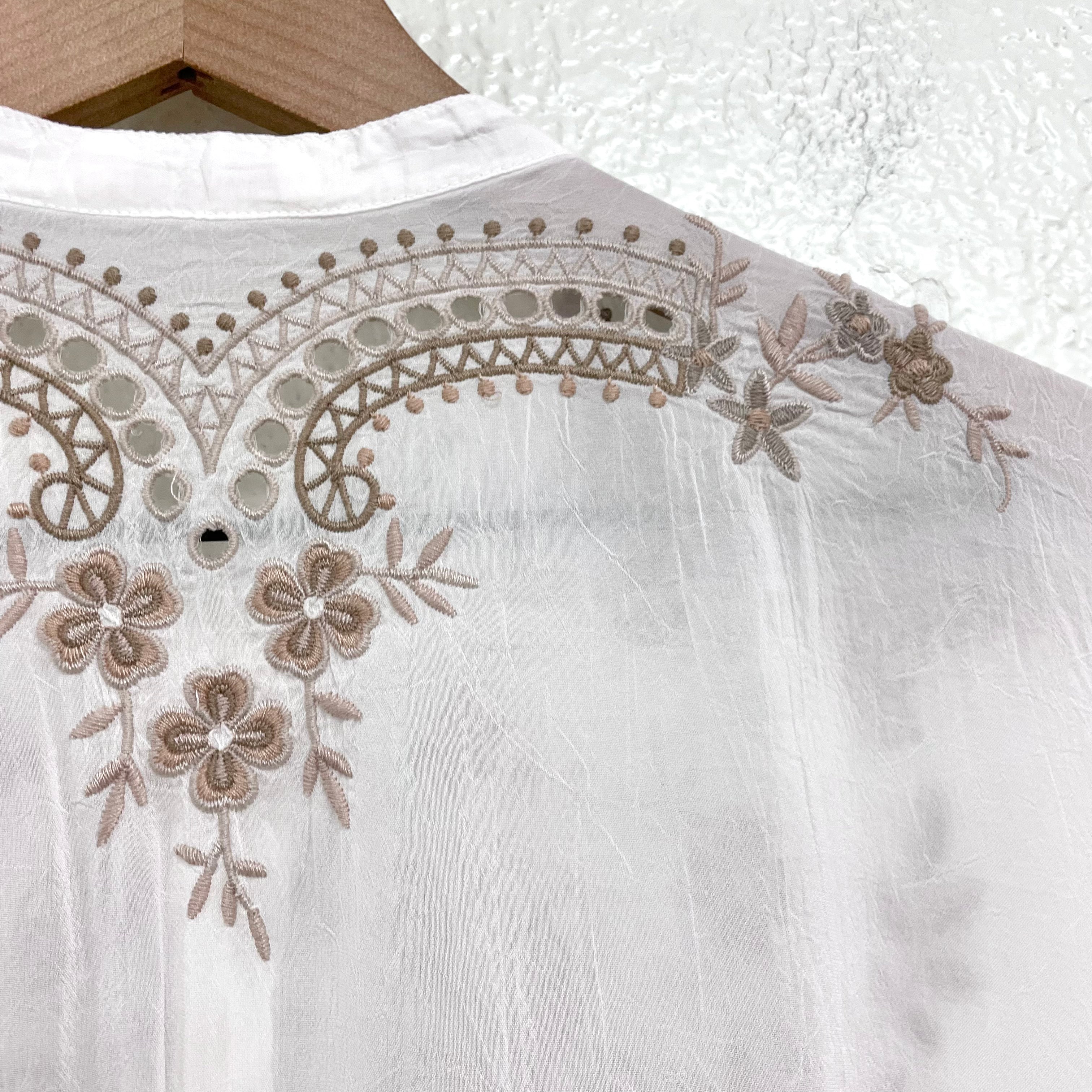 Eyelet Floral Embroidered Top