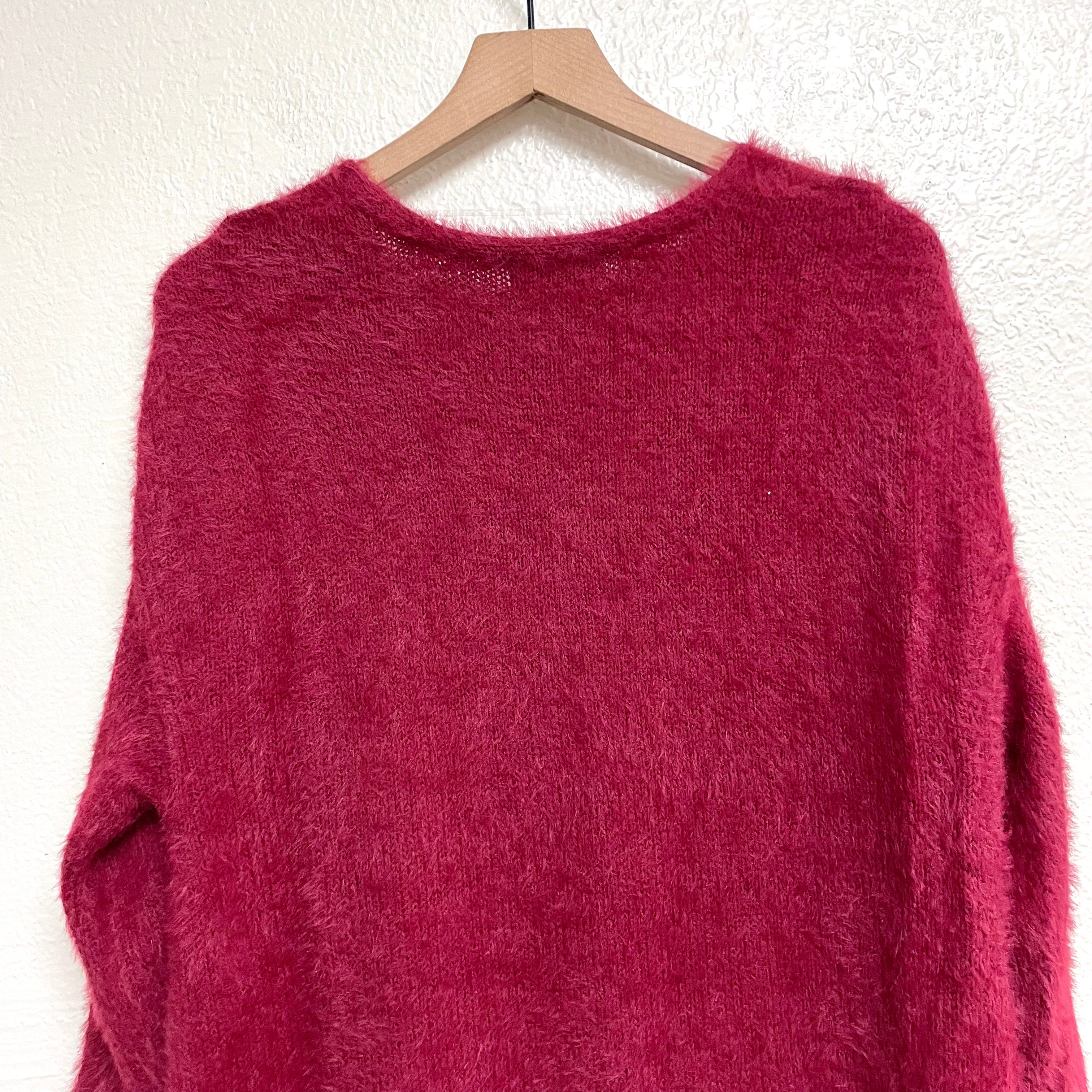 Fuzzy V-Neck Sweater