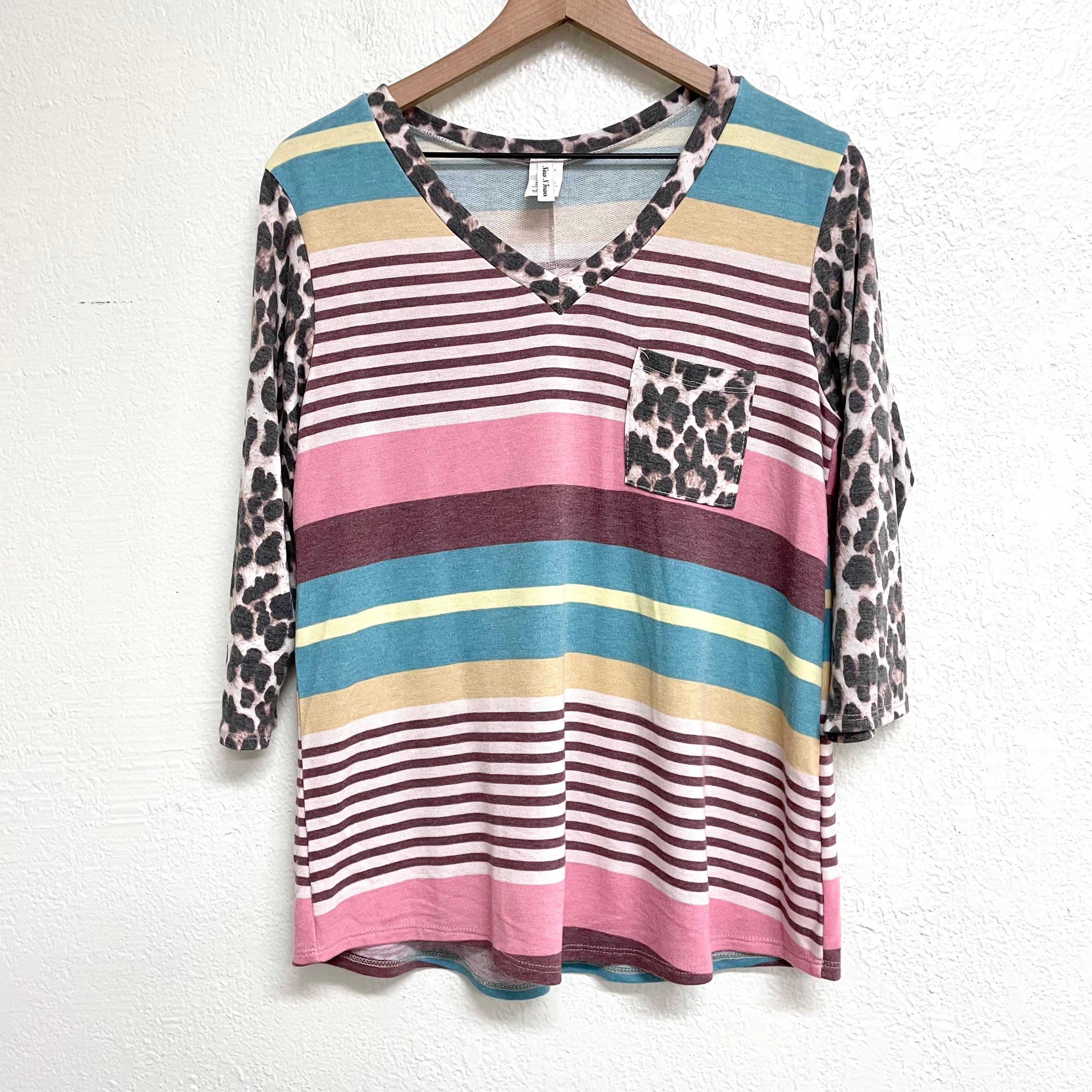 Striped Leopard Tee