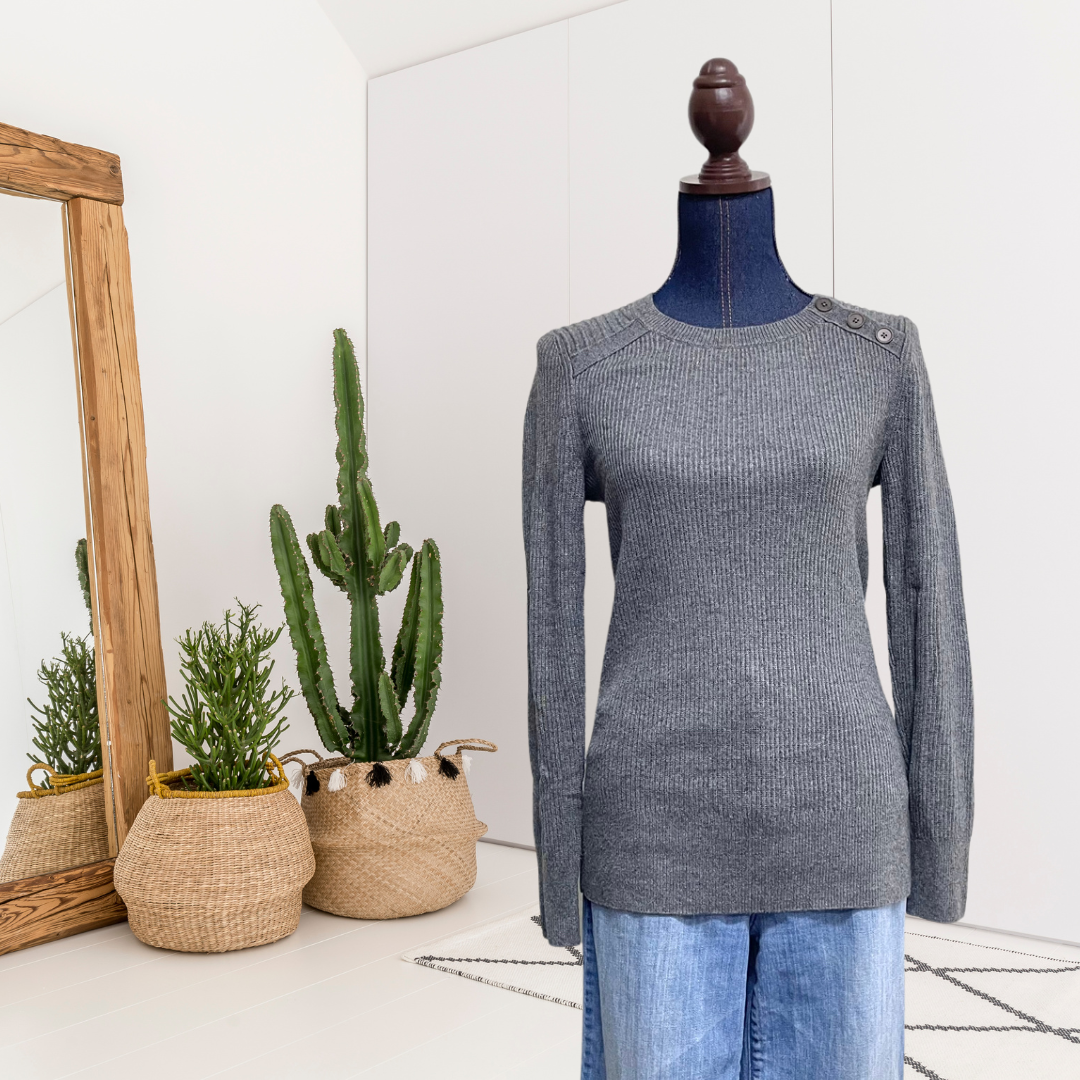 Button Shoulder Sweater