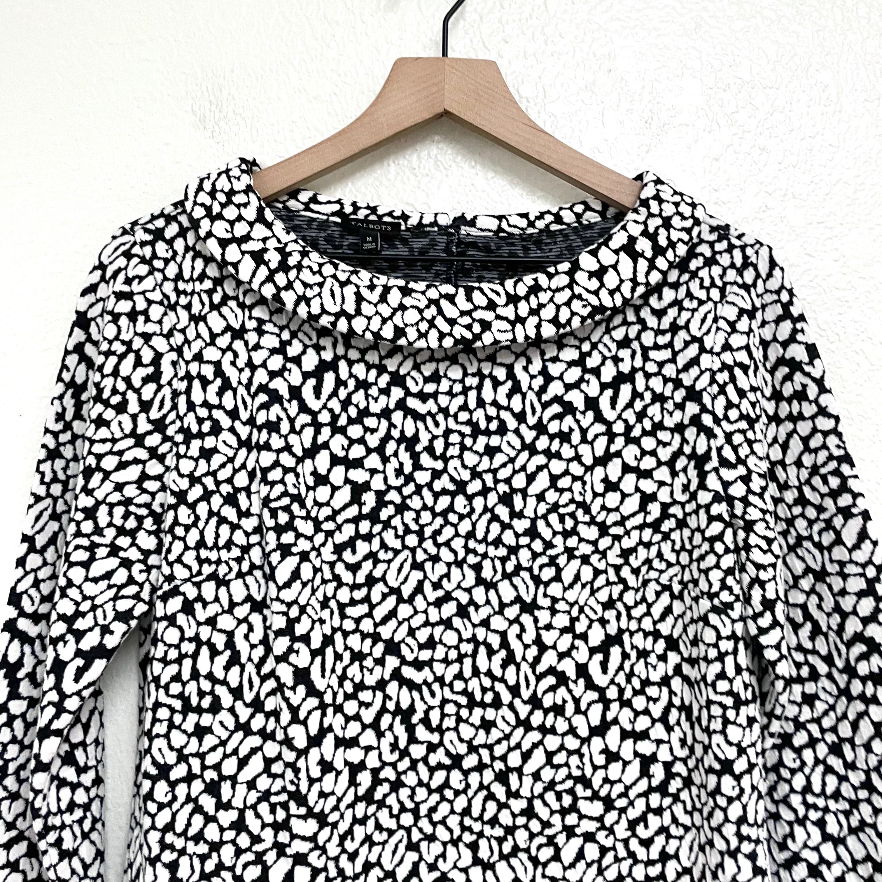 Leopard Print Folded Neck Sweater