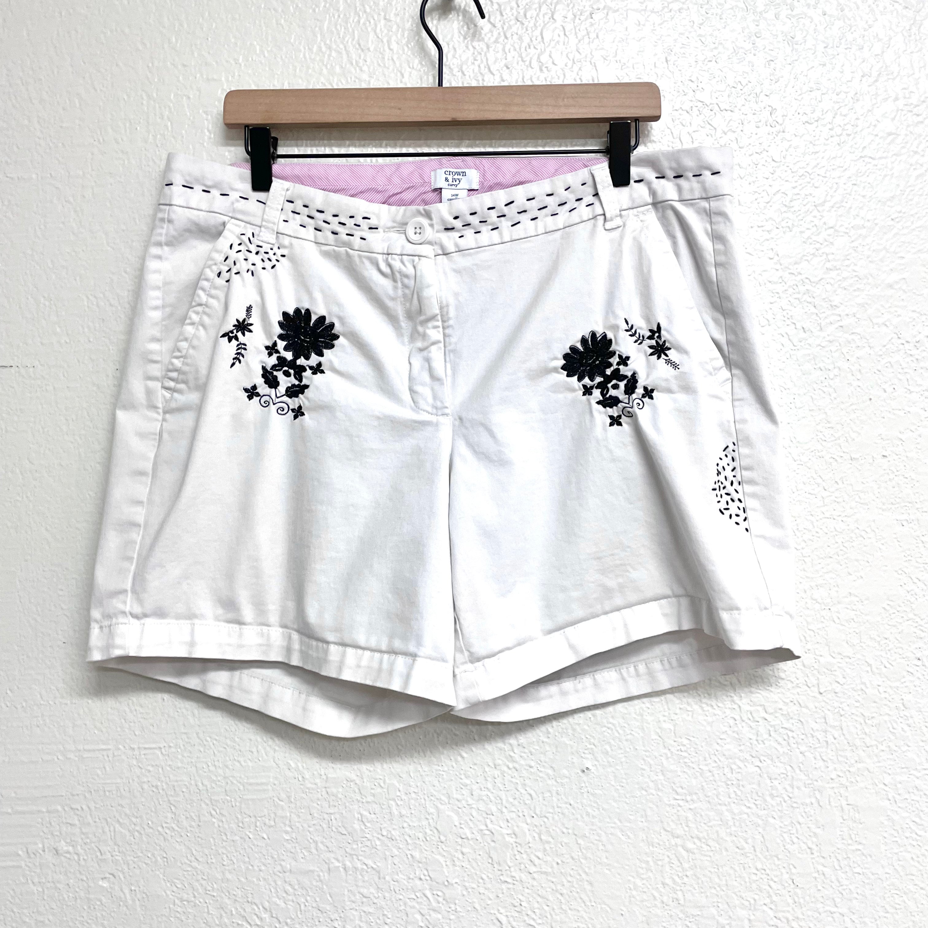 Floral Embroidered Shorts