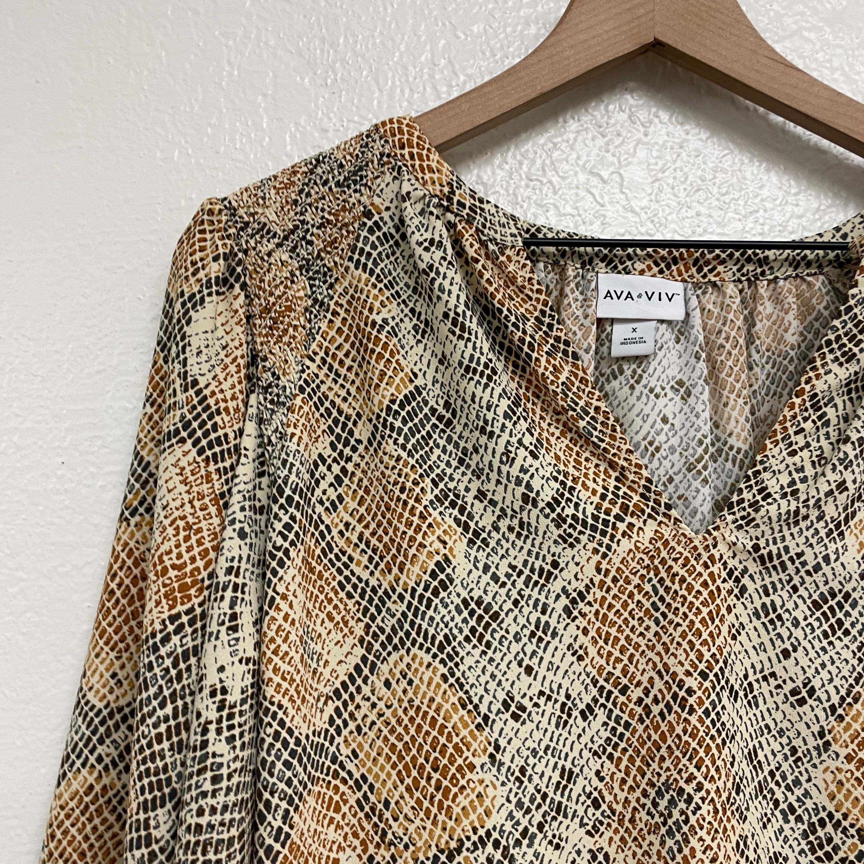 Snakeskin Print Blouse