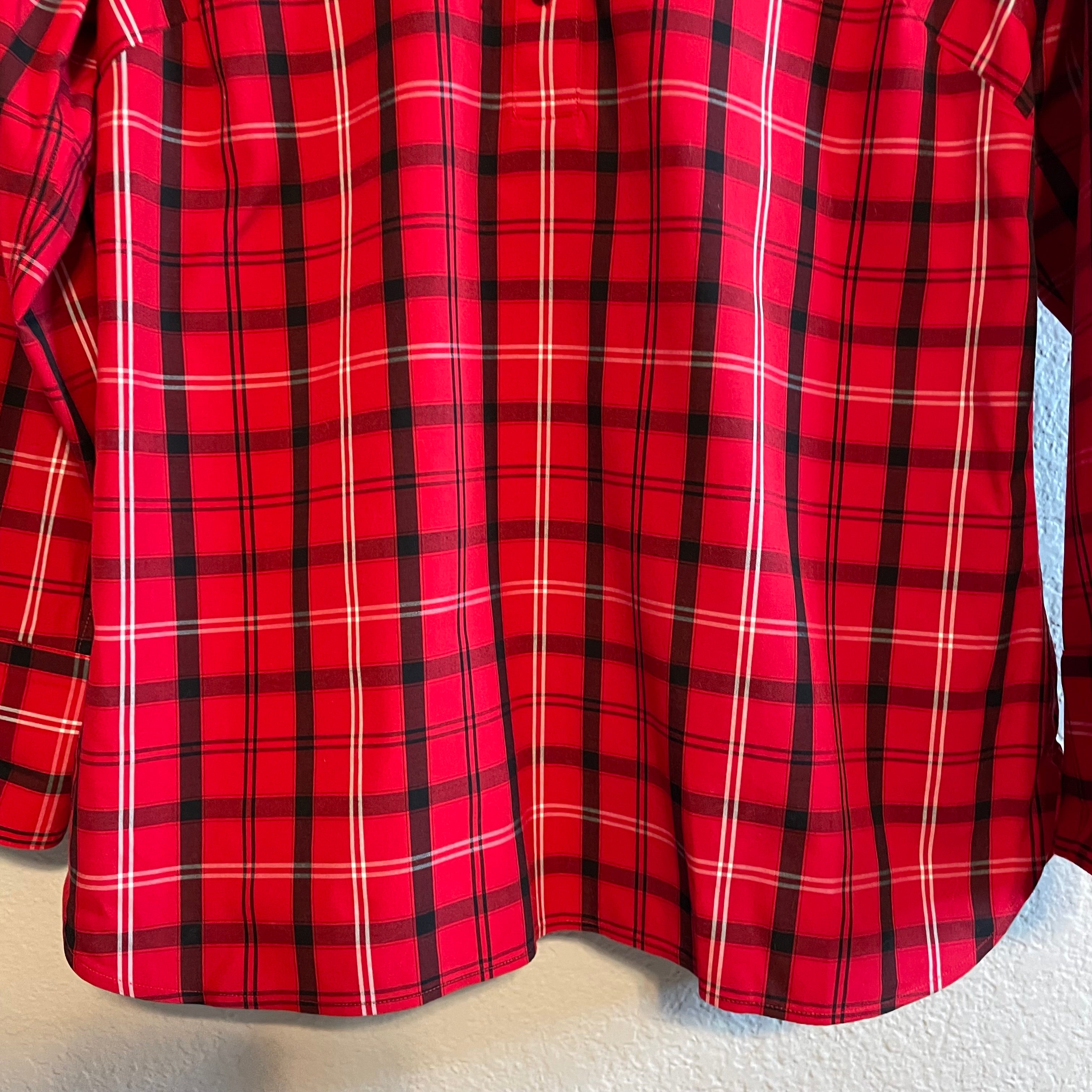 Plaid Popover Blouse